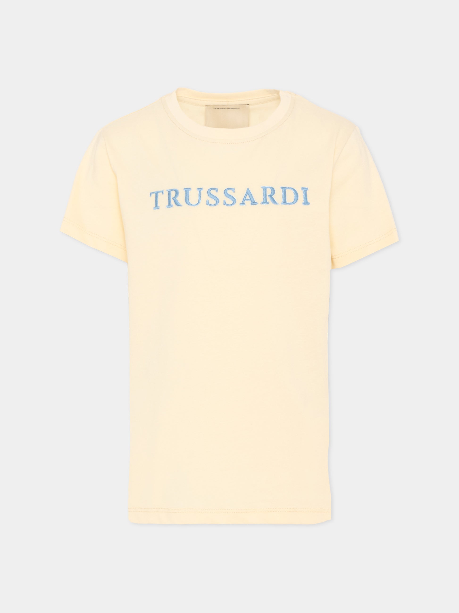 T-shirt avorio per bambino con logo,Trussardi Junior,TBP26038TS BEIGE NEW ECRU