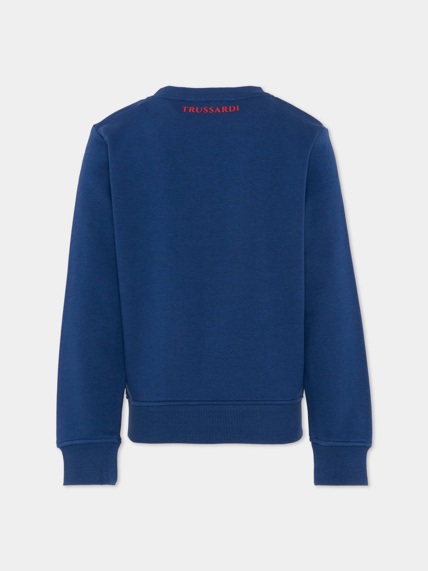 Felpa blu per bambino con logo,Trussardi Junior,TBP26001FE BLUE ESTATE