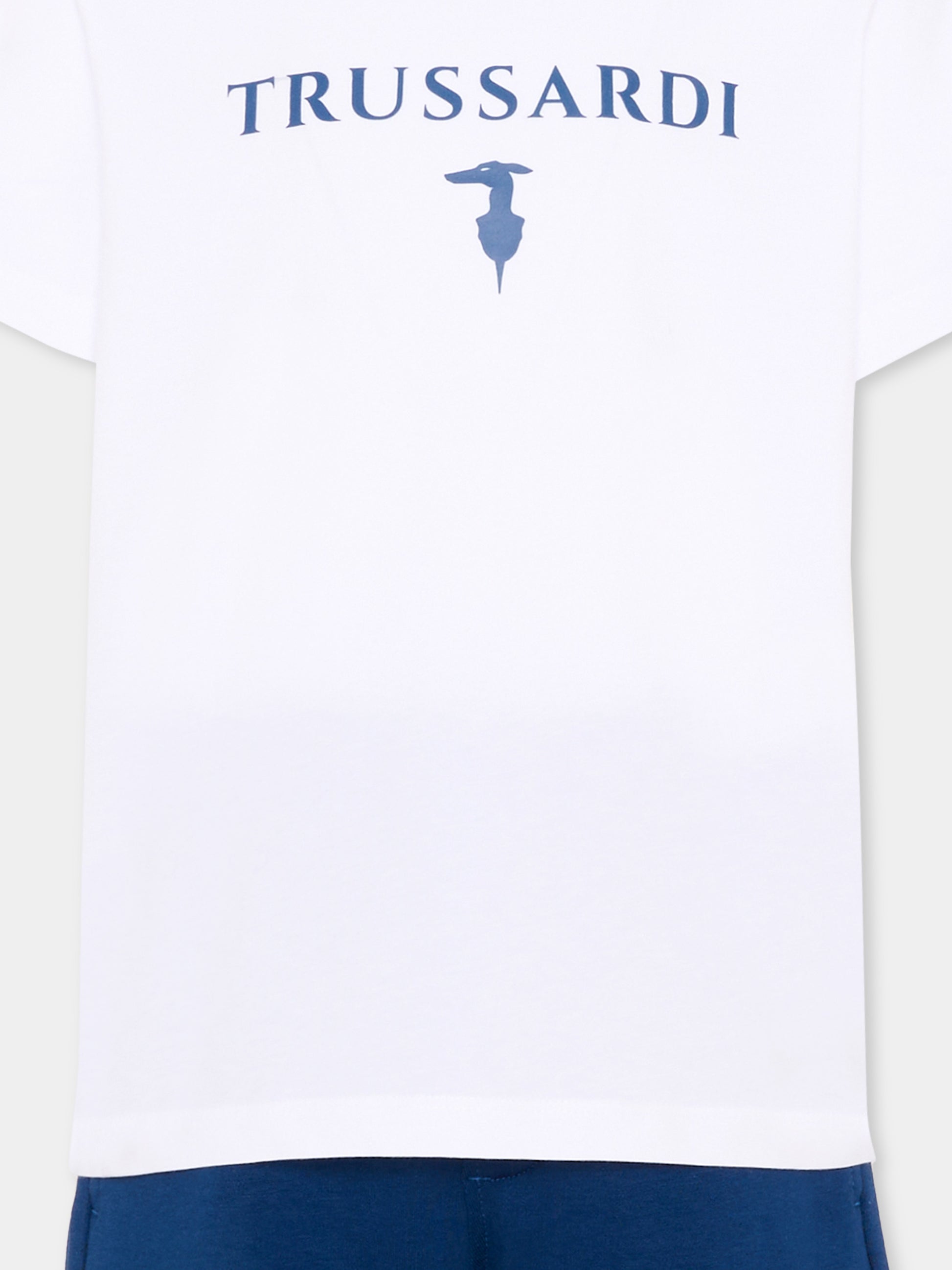 Completo sportivo bianco per bambino con logo,Trussardi Junior,TBP26010CJ WHITE OPTICAL