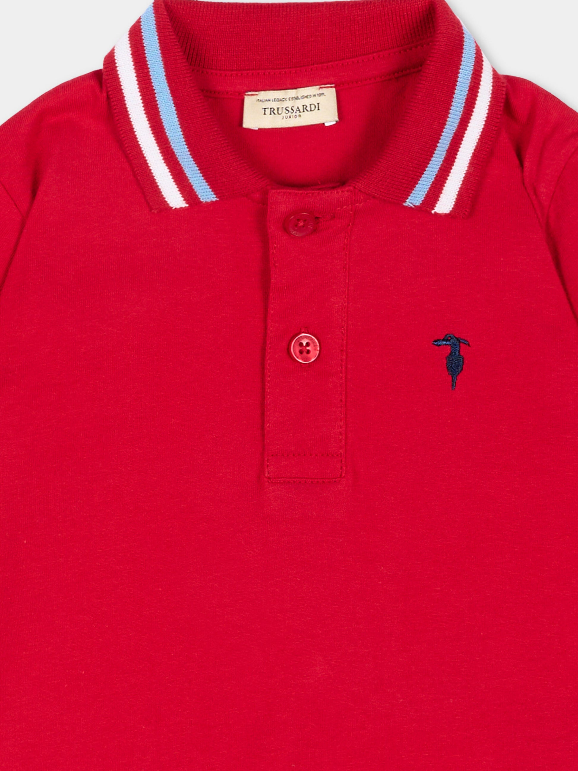 Polo rossa per bambino con logo,Trussardi Junior,TIP26102PO RED LYCHEE