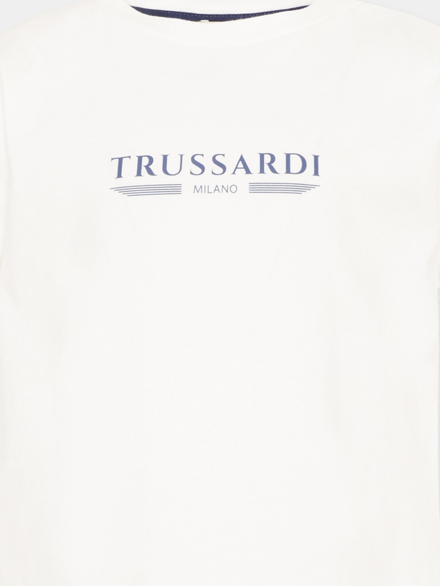 T-shirt bianca per bambino con logo,Trussardi Junior,TIP26035TS OFF-WHITE