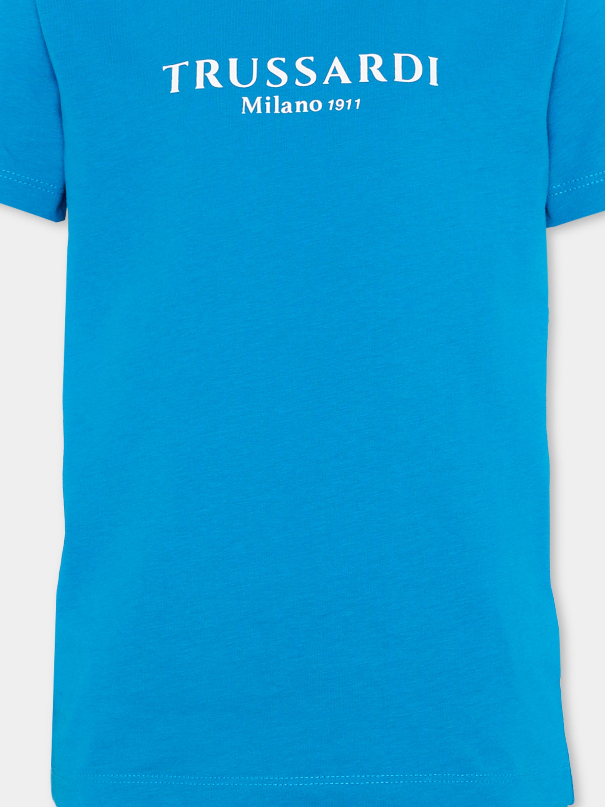 Completo sportivo blu per bambino con logo,Trussardi Junior,TIP26008CJ BLUE BRILLANT