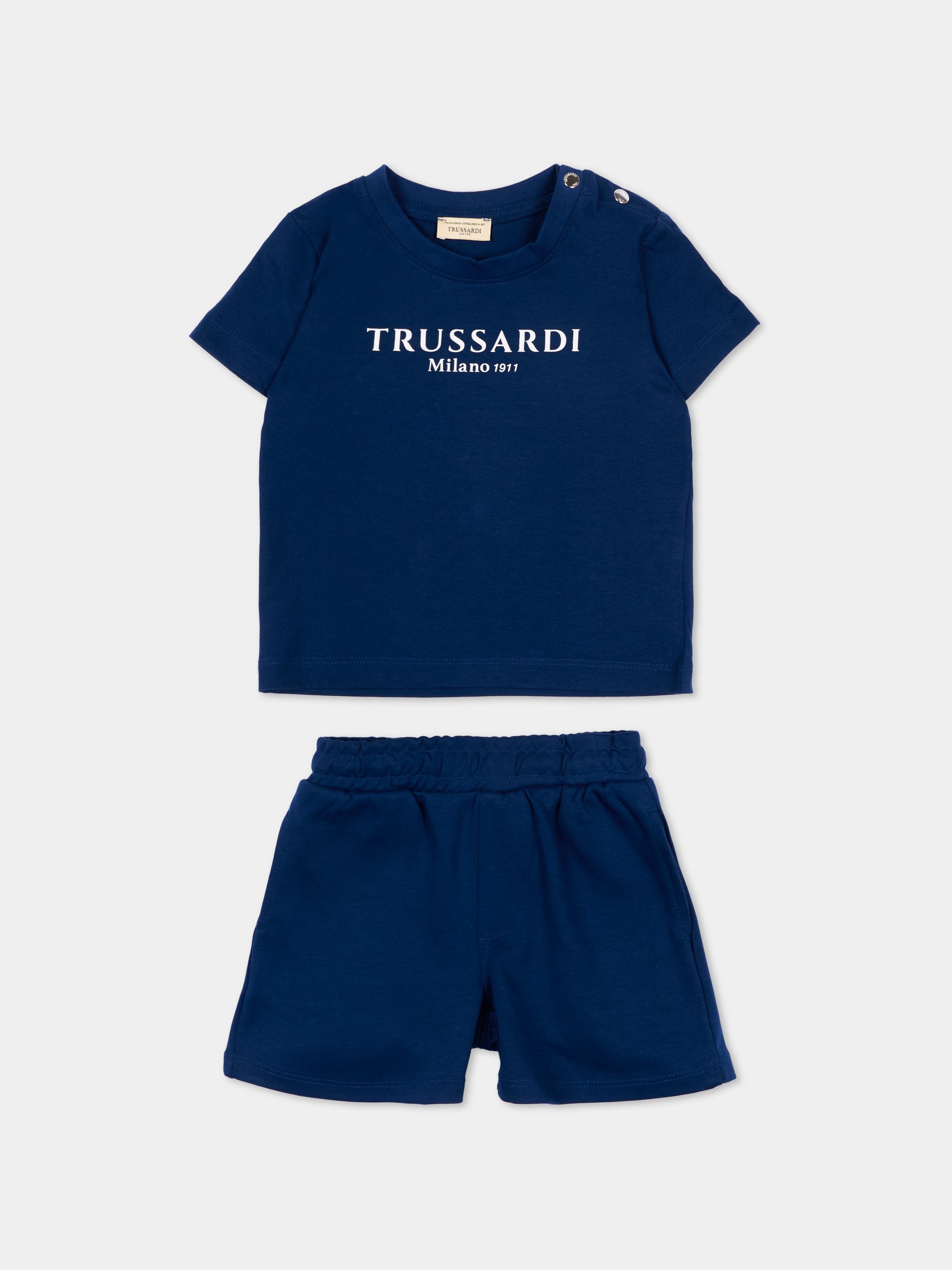 Completo sportivo blu per neonato con logo,Trussardi Junior,TIP26008CJ BLUE ESTATE