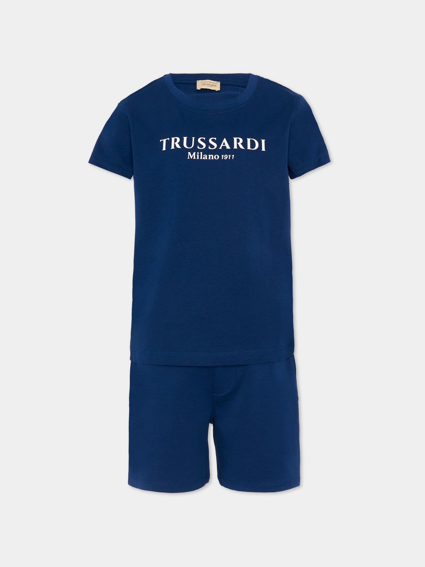 Completo sportivo blu per bambino con logo,Trussardi Junior,TIP26008CJ BLUE ESTATE