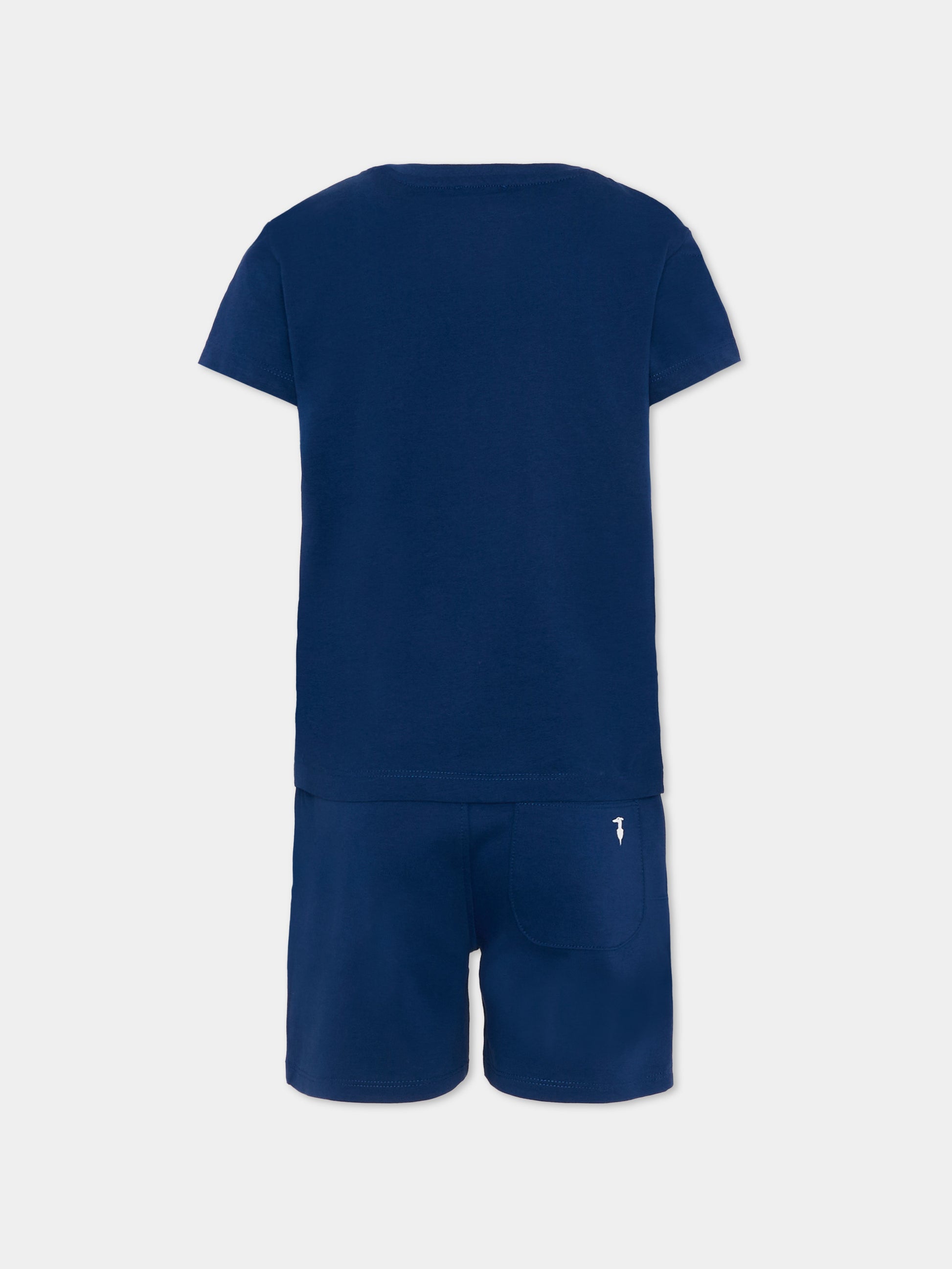 Completo sportivo blu per bambino con logo,Trussardi Junior,TIP26008CJ BLUE ESTATE