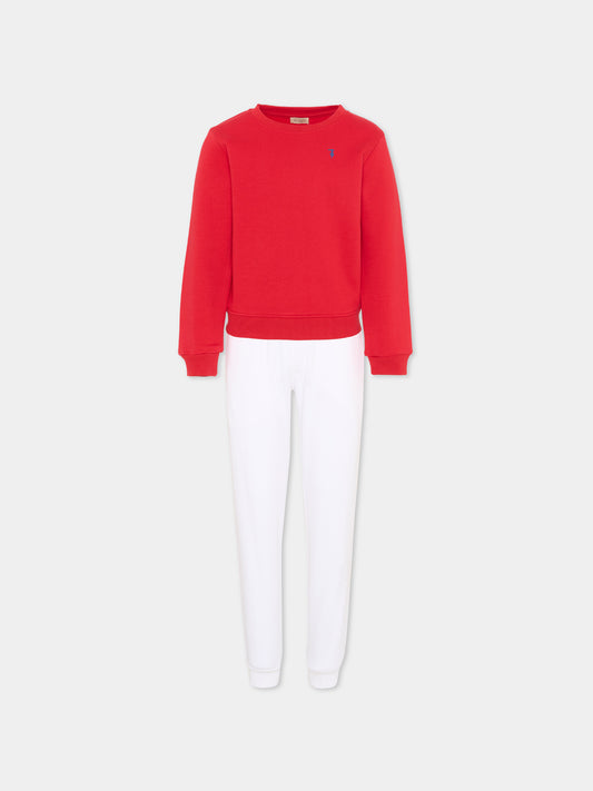 Completo sportivo rosso per bambino con levriero,Trussardi Junior,TIP26001CF RED LYCHEE