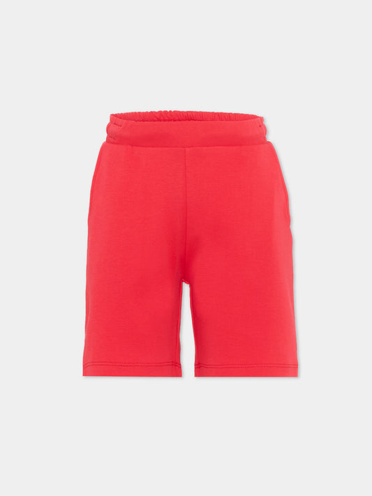 Shorts rossi per bambino con patch logo,Trussardi Junior,TIP26097BE RED LYCHEE