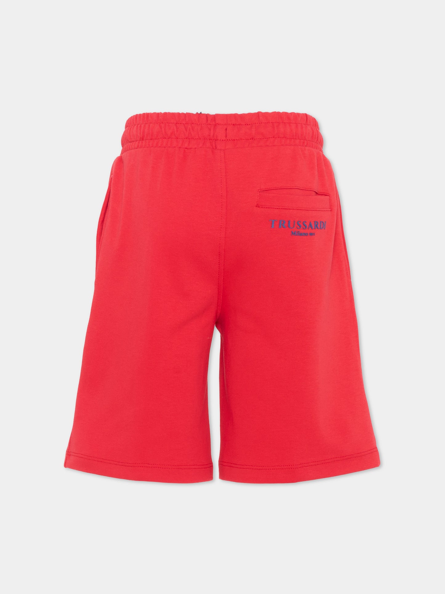 Shorts sportivi rossi per bambino con logo,Trussardi Junior,TBP26008BE RED LYCHEE