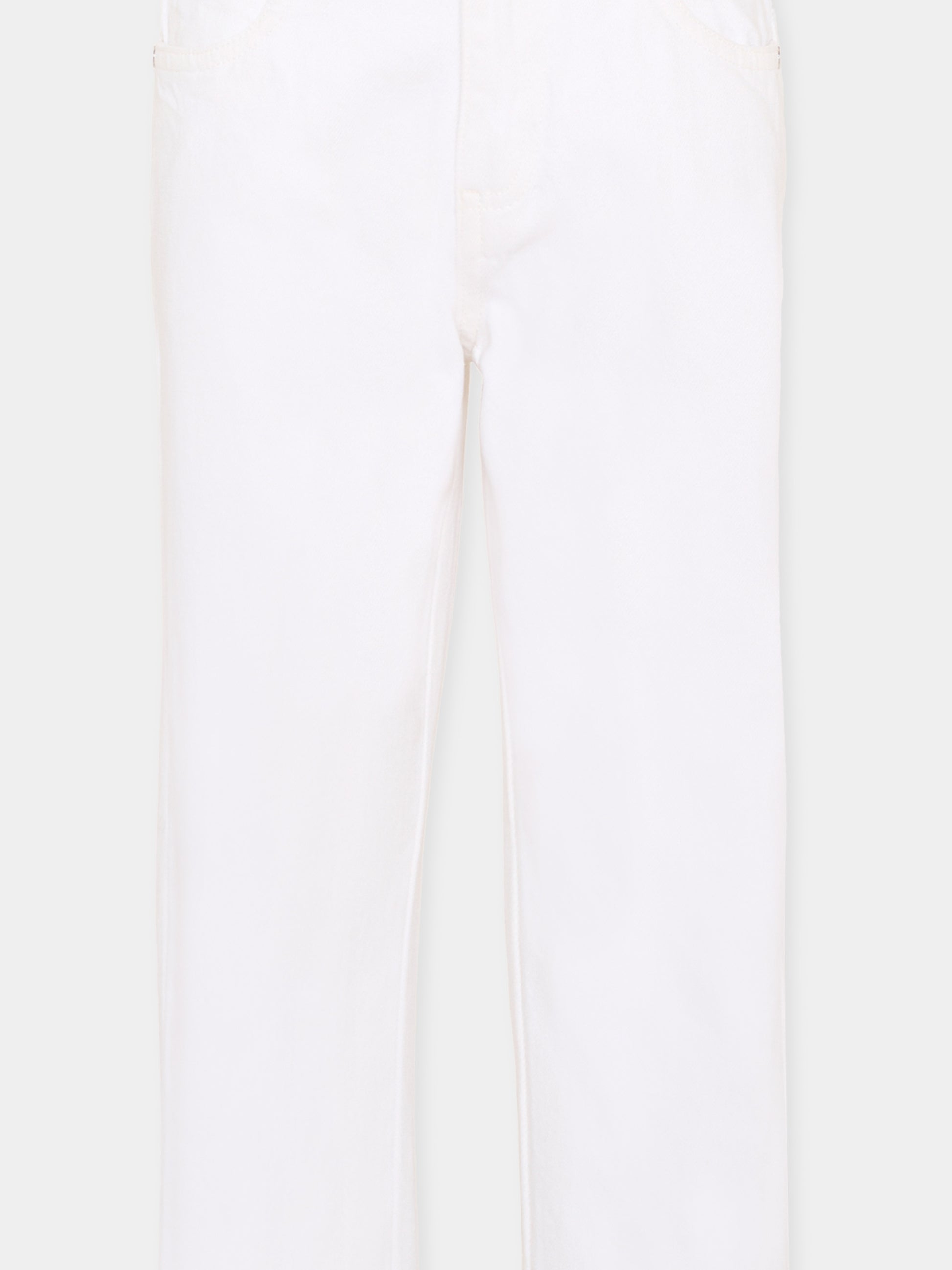 Pantalone bianco per bambino in denim,Trussardi Junior,TBP26017PA WHITE OPTICAL