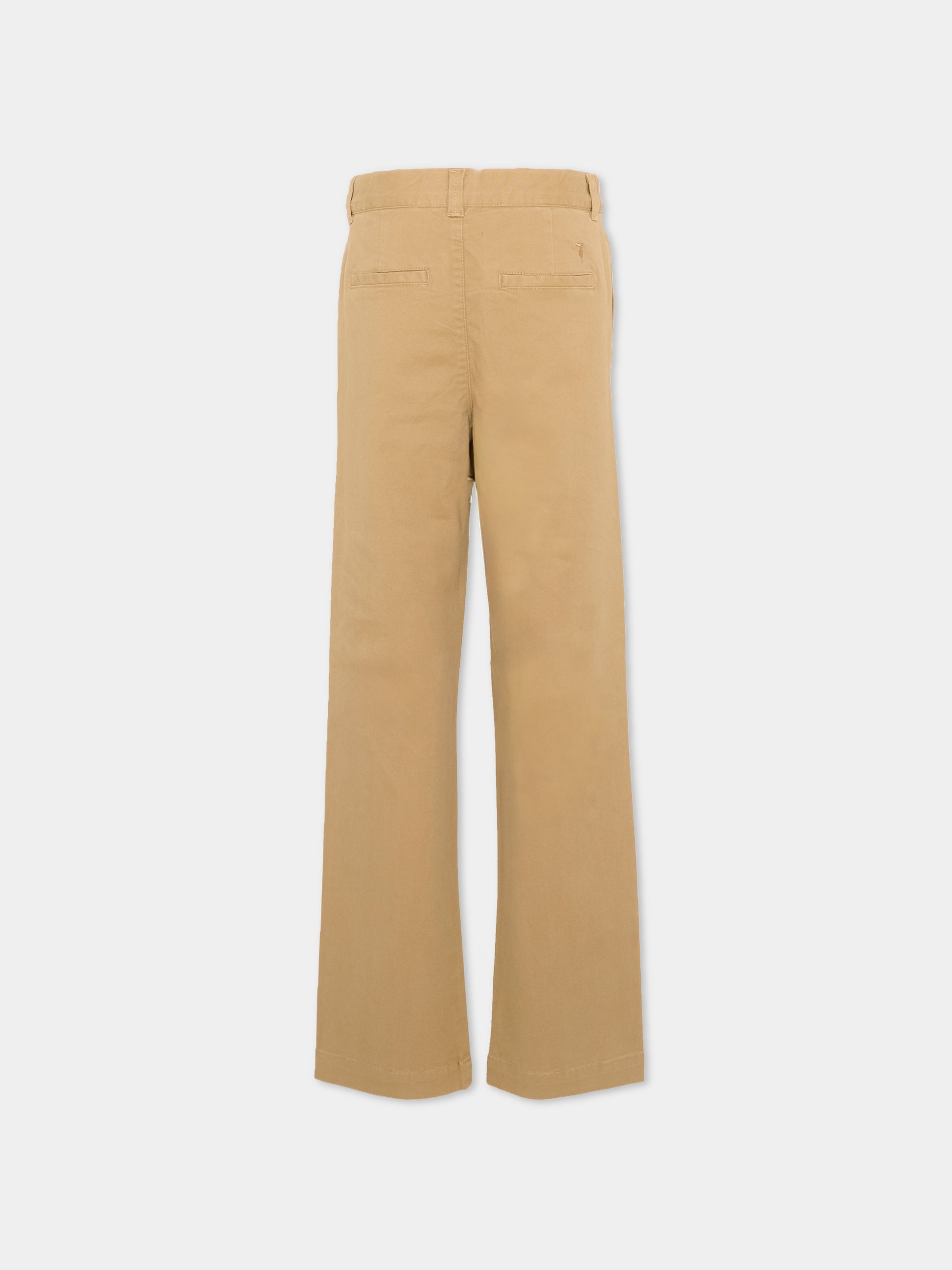 Pantaloni beige per bambino con levriero,Trussardi Junior,TBP26131PA BROWN MACCHIATO