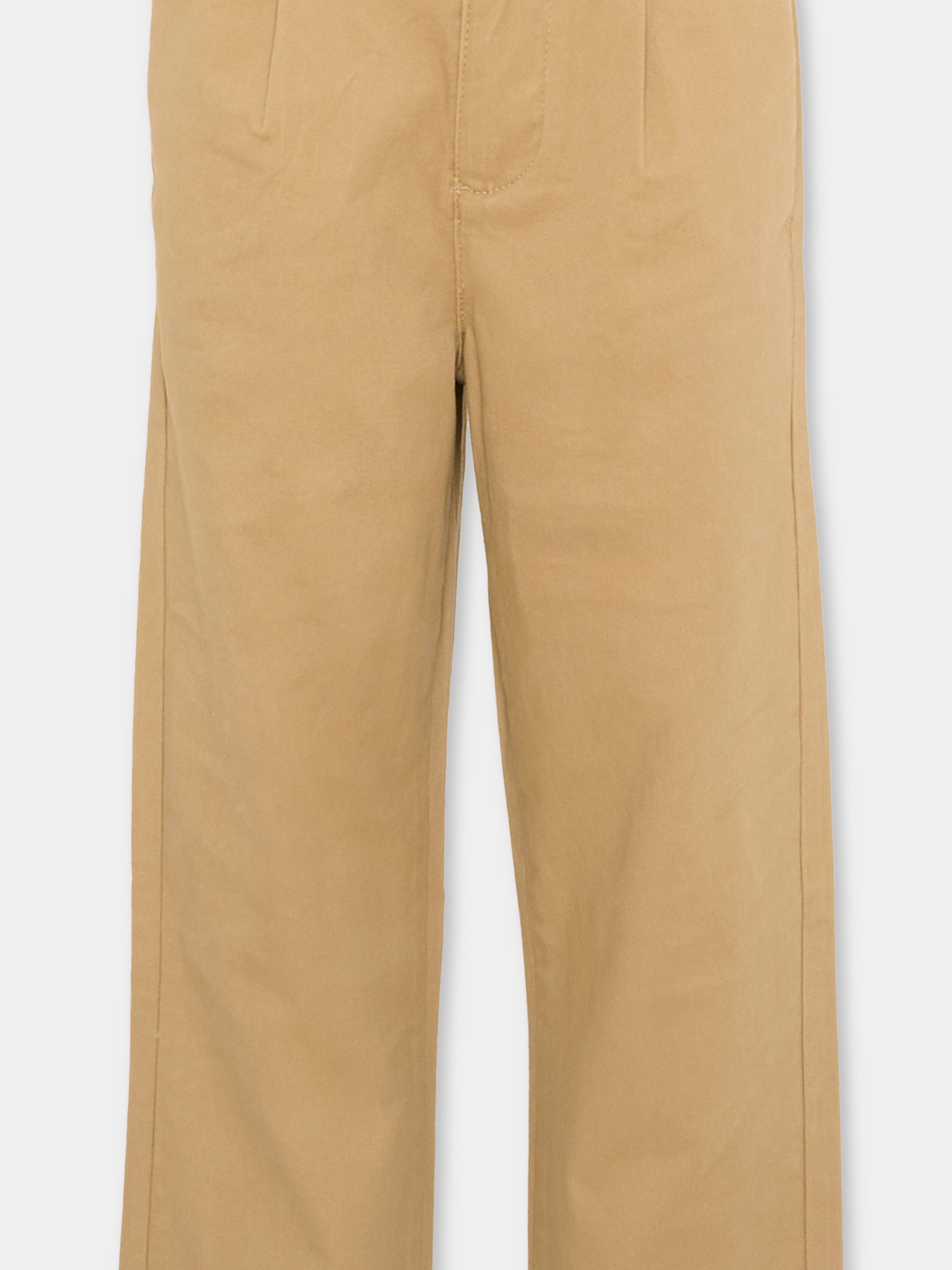 Pantaloni beige per bambino con levriero,Trussardi Junior,TBP26131PA BROWN MACCHIATO