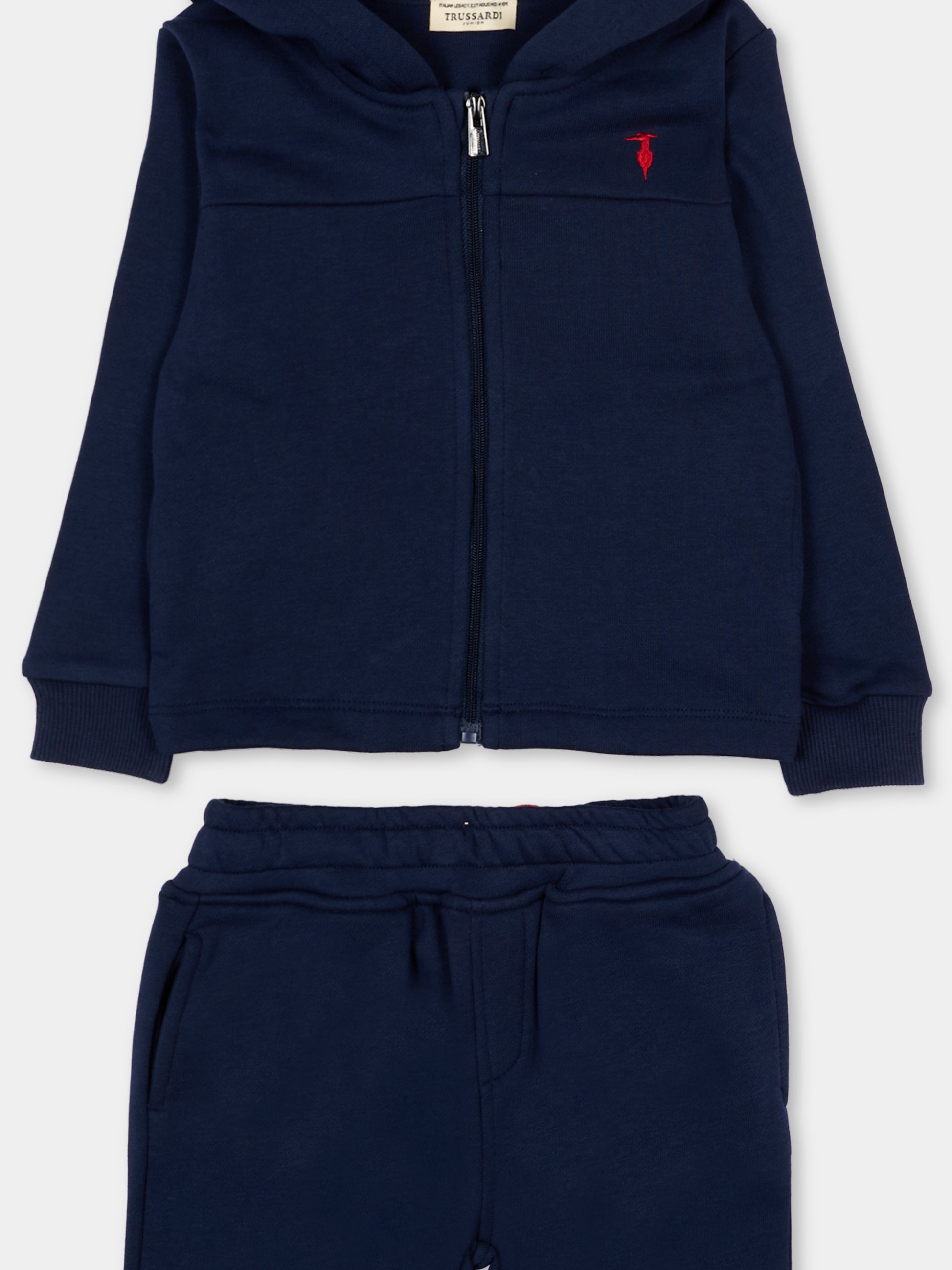 Completo sportivo blu per neonato con logo,Trussardi Junior,TIP26100CF BLUE ESTATE