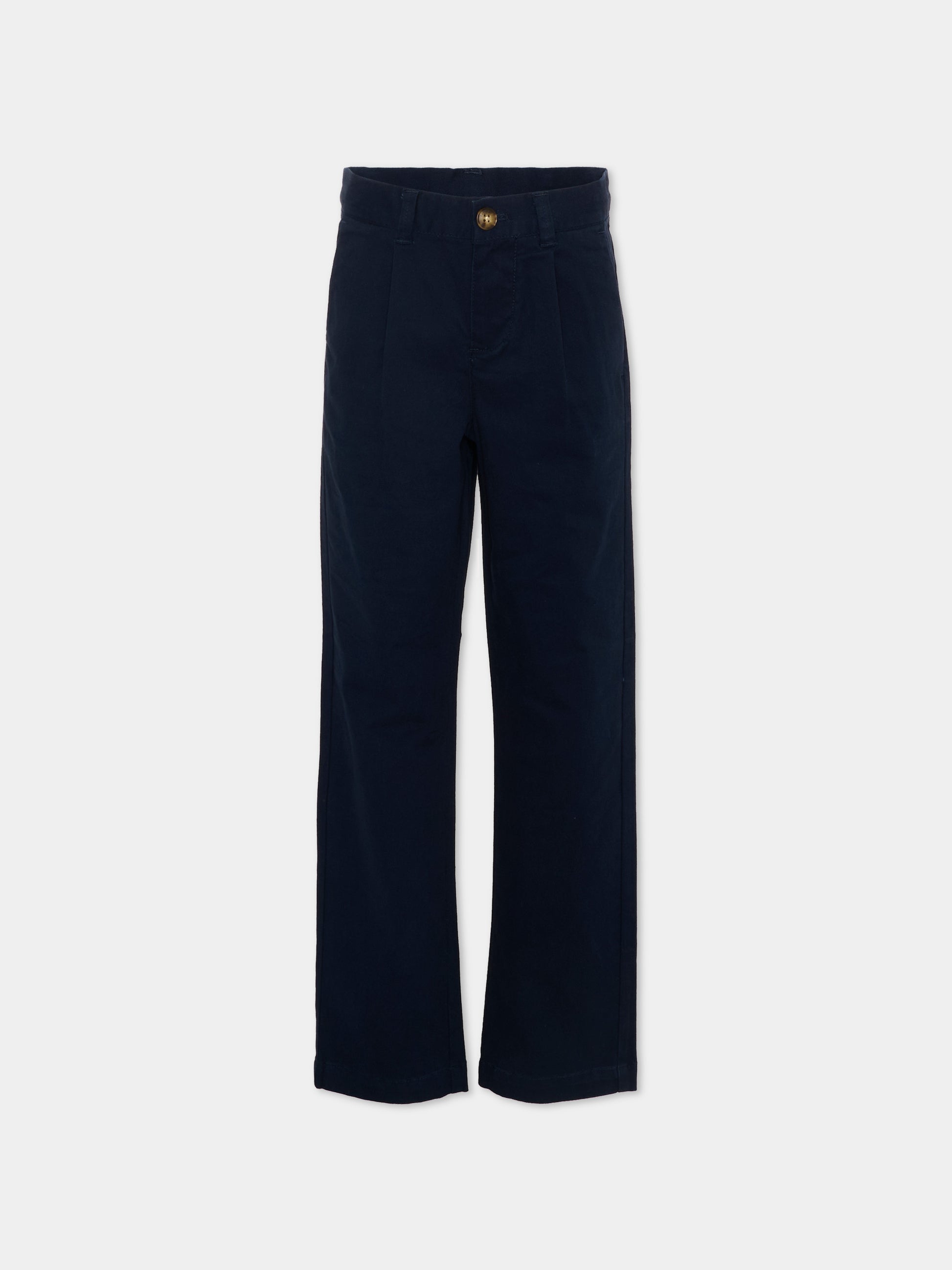 Pantaloni casual blu per bambino con levriero,Trussardi Junior,TBP26131PA BLUE ESTATE