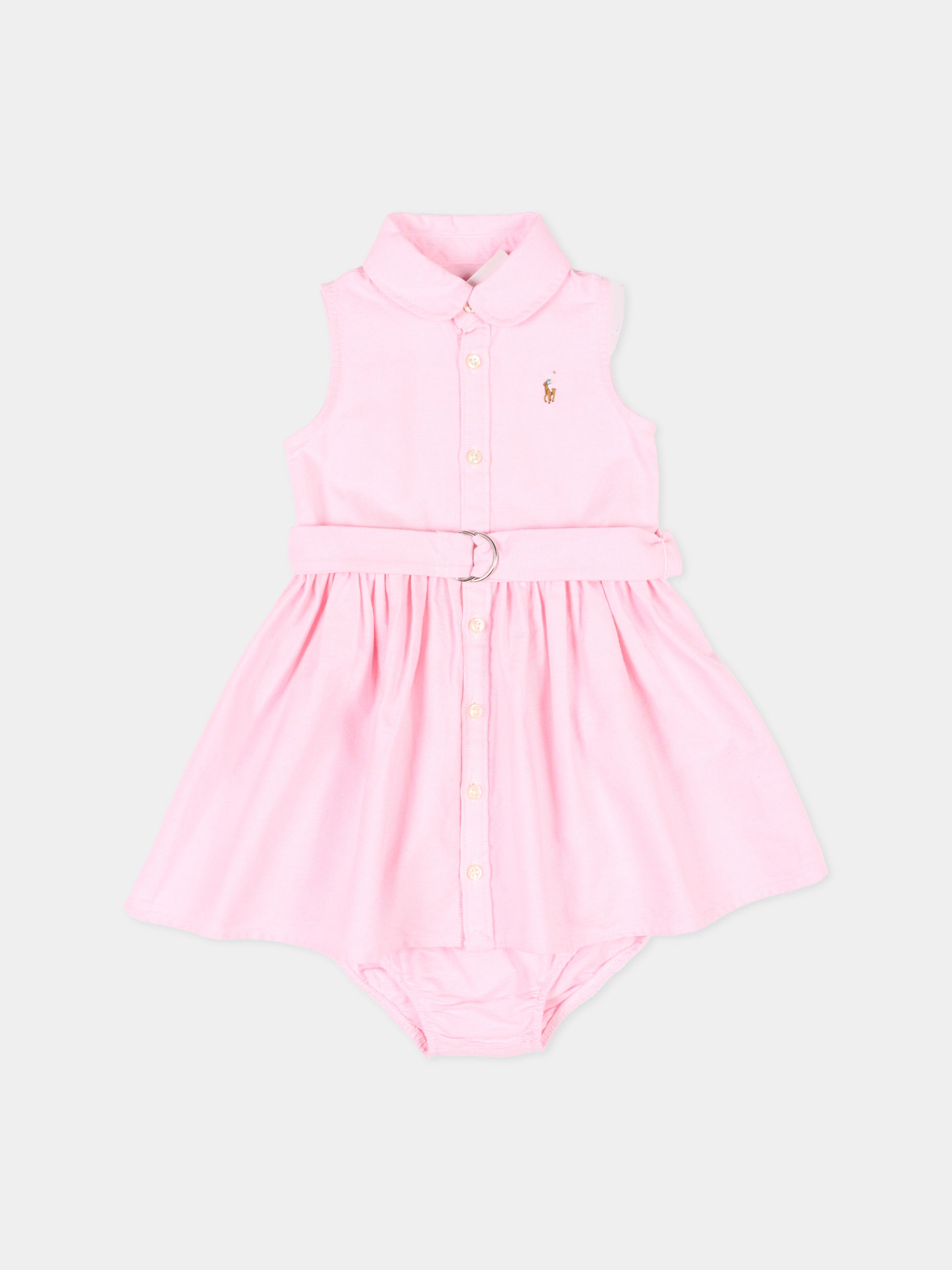 Vestito rosa per neonata con Polo Pony,Ralph Lauren Kids,969058002