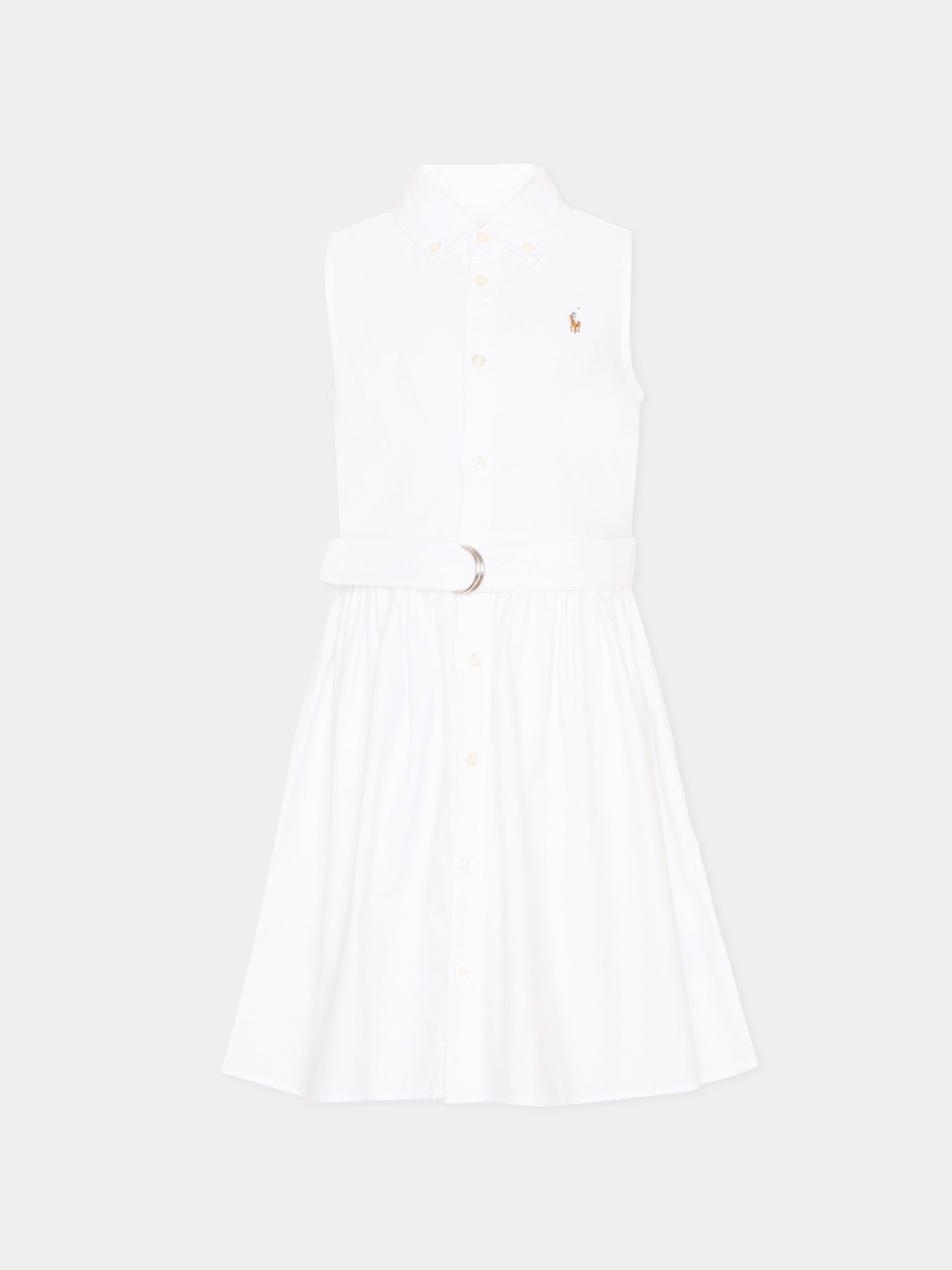 Vestito bianco per bambina con Polo Pony,Ralph Lauren Kids,934188001