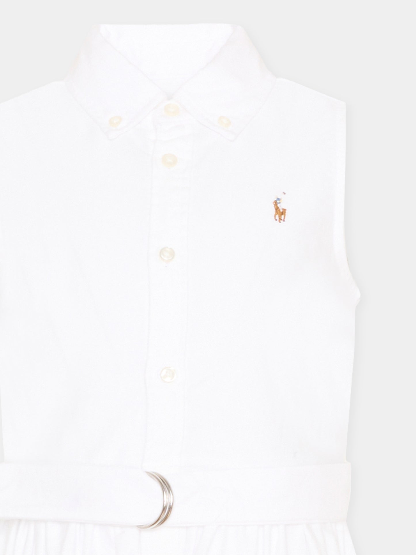 Vestito bianco per bambina con Polo Pony,Ralph Lauren Kids,934188001