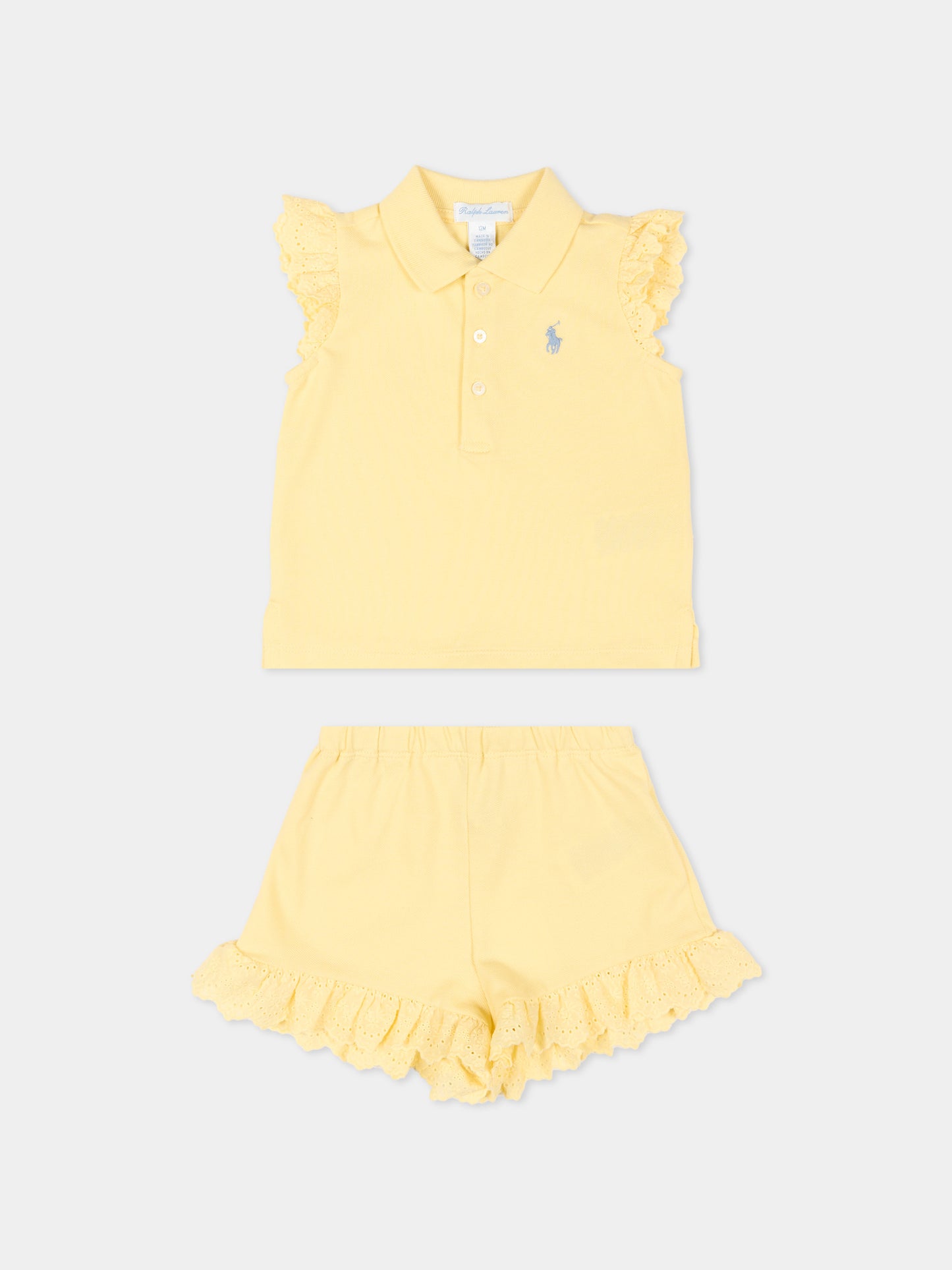 Completo sportivo giallo per neonata,Ralph Lauren Kids,A12829001