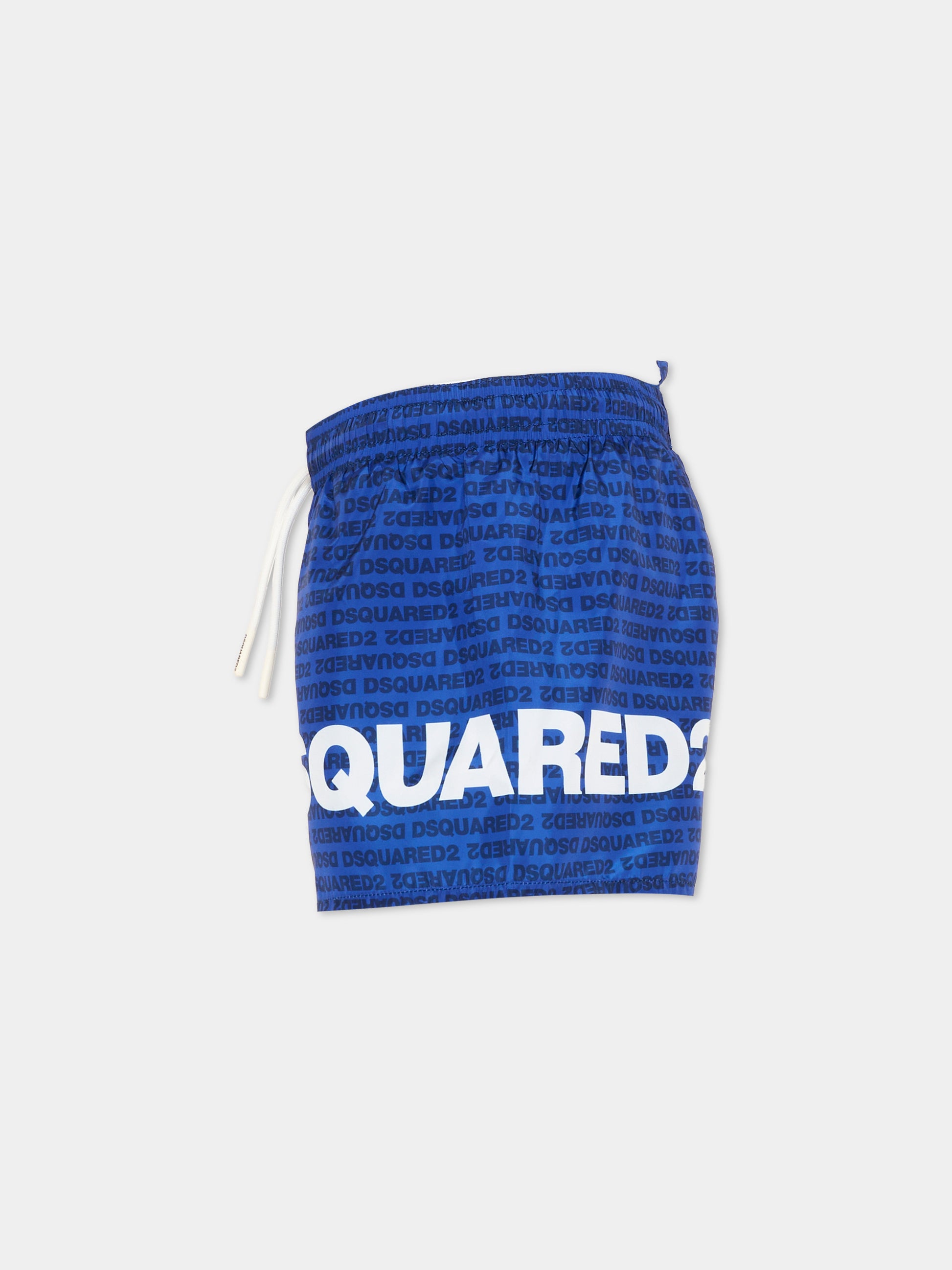 Boxer mare blu per bambino con logo,Dsquared2,DQ3296 D0AH7 DQ879