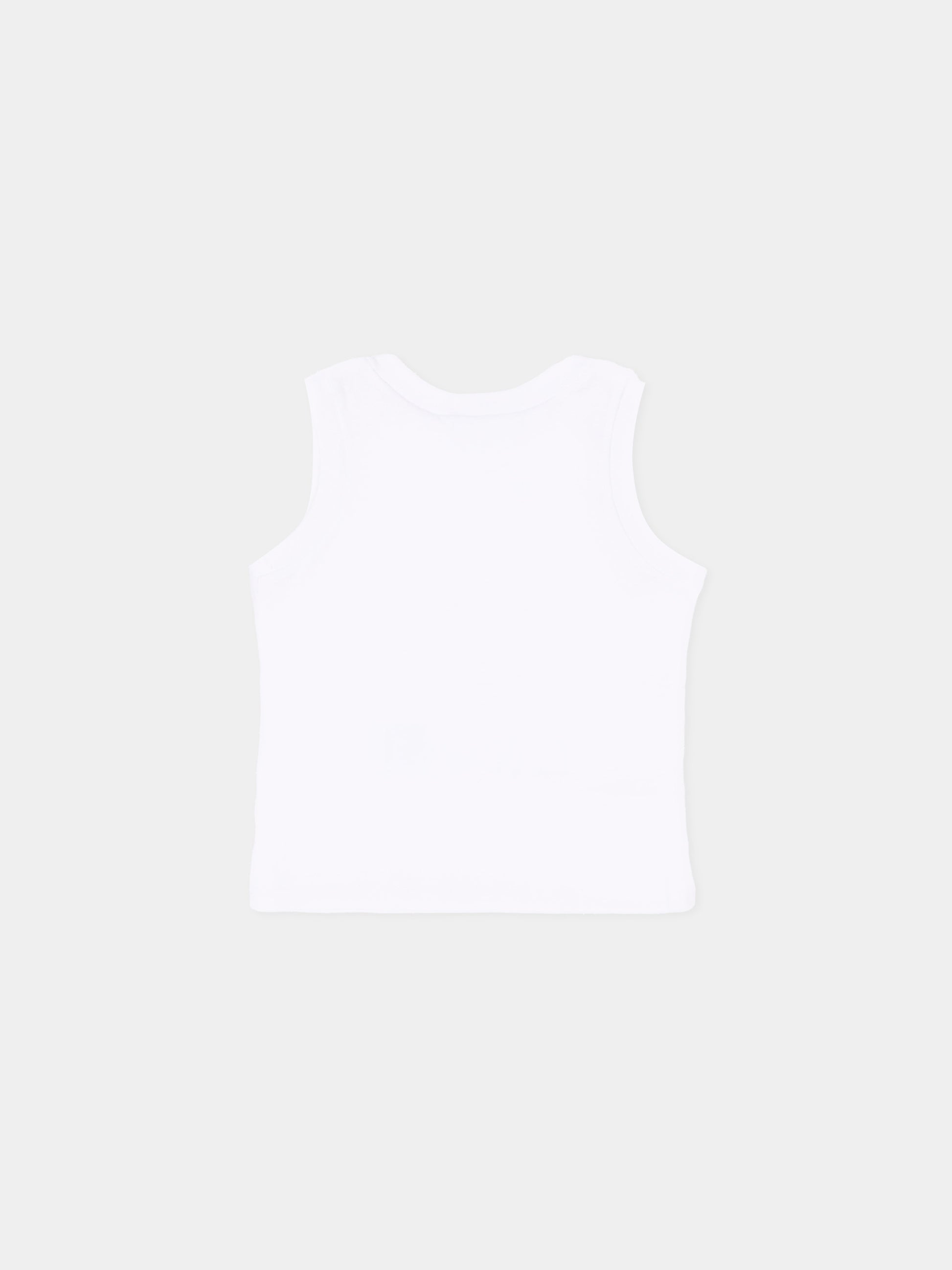 Canotta bianca per neonato con maple leaf e logo,Dsquared2,DQ3314 D00XM DQ100
