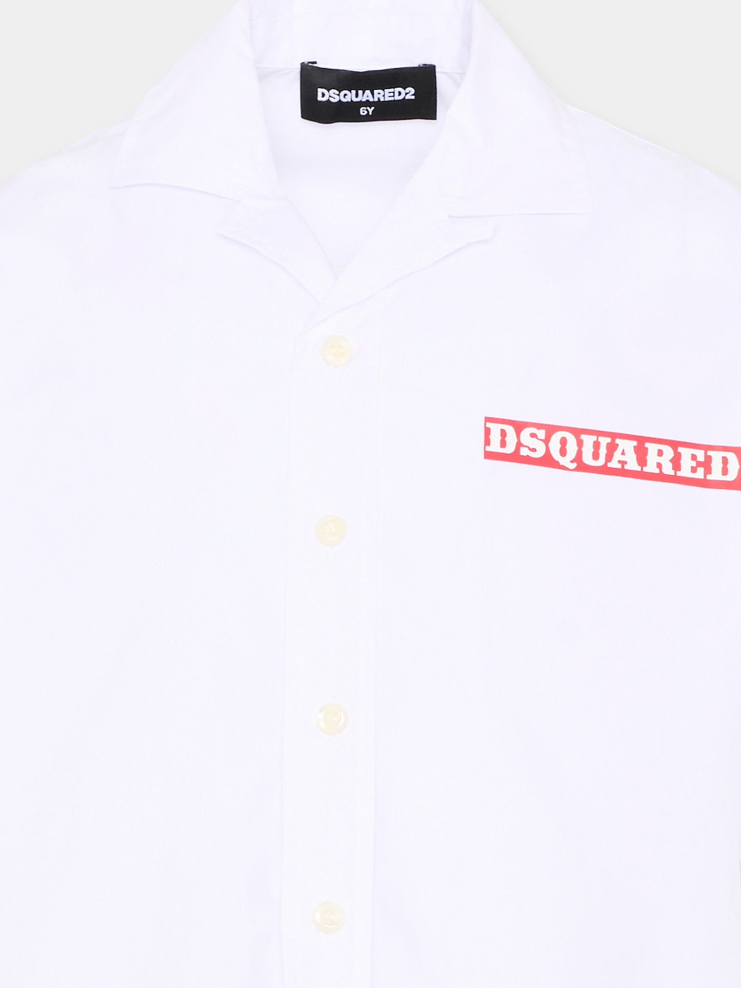 Camicia bianca per bambino con stampa cactus,Dsquared2,DQ3357 D0AHJ DQ100