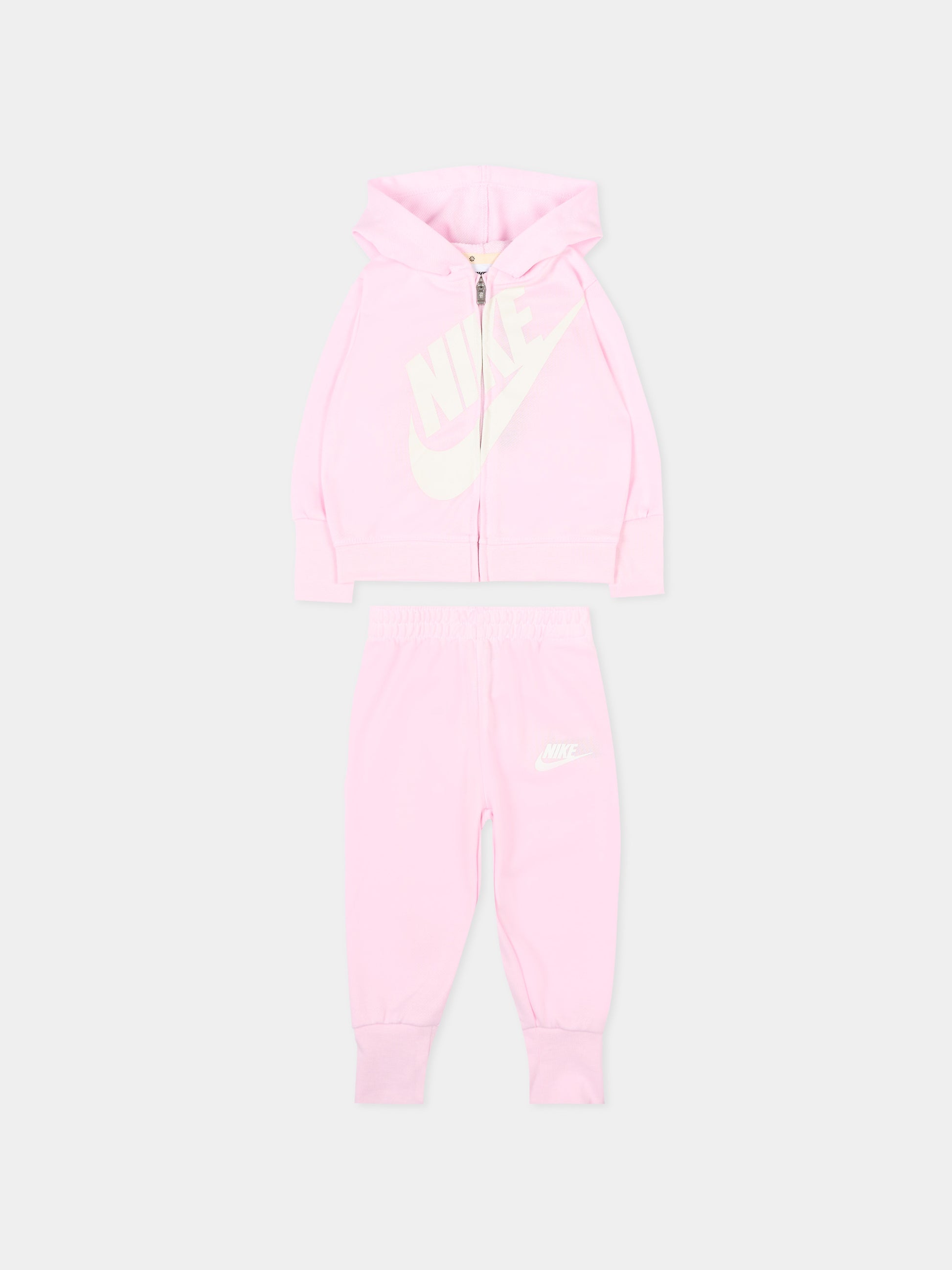 Completo sportivo rosa per neonata con logo,Nike,66J461 A9Y