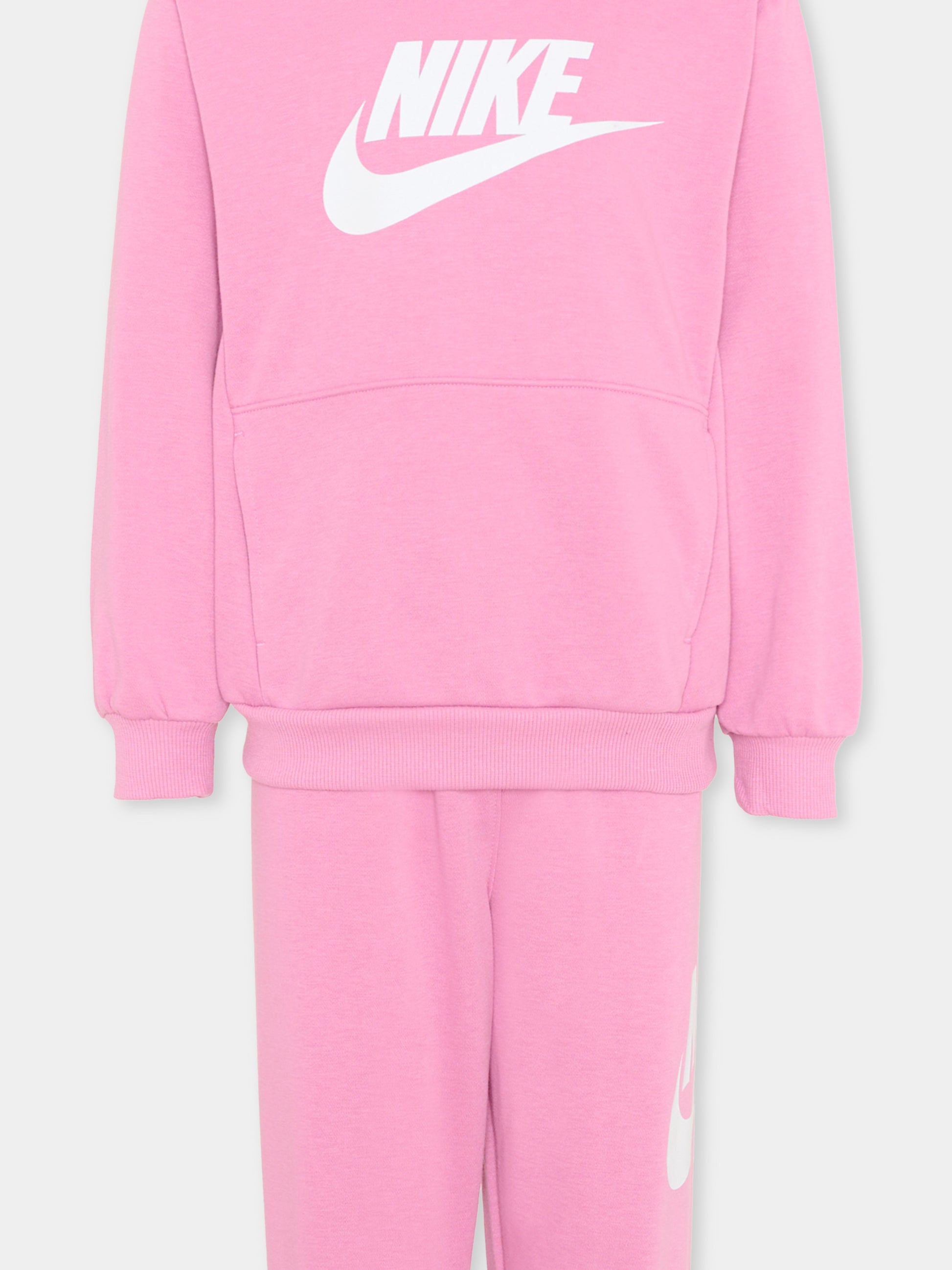 Completo sportivo rosa per bambina con logo,Nike,36L595 ACG