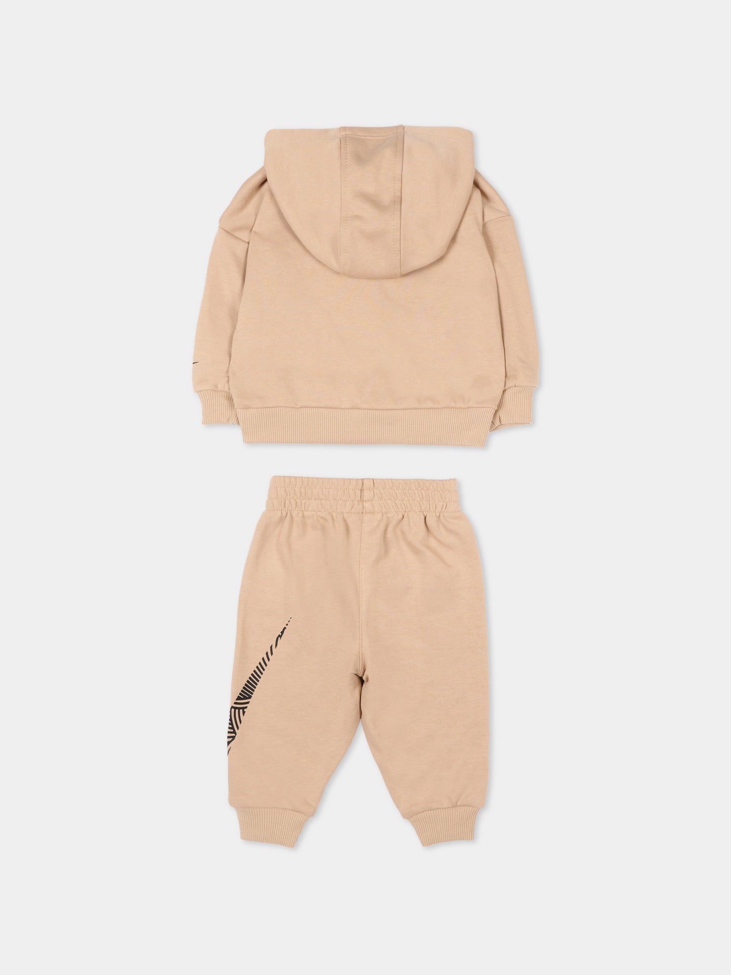 Completo sportivo beige per neonato con logo,Nike,66N738 X0L