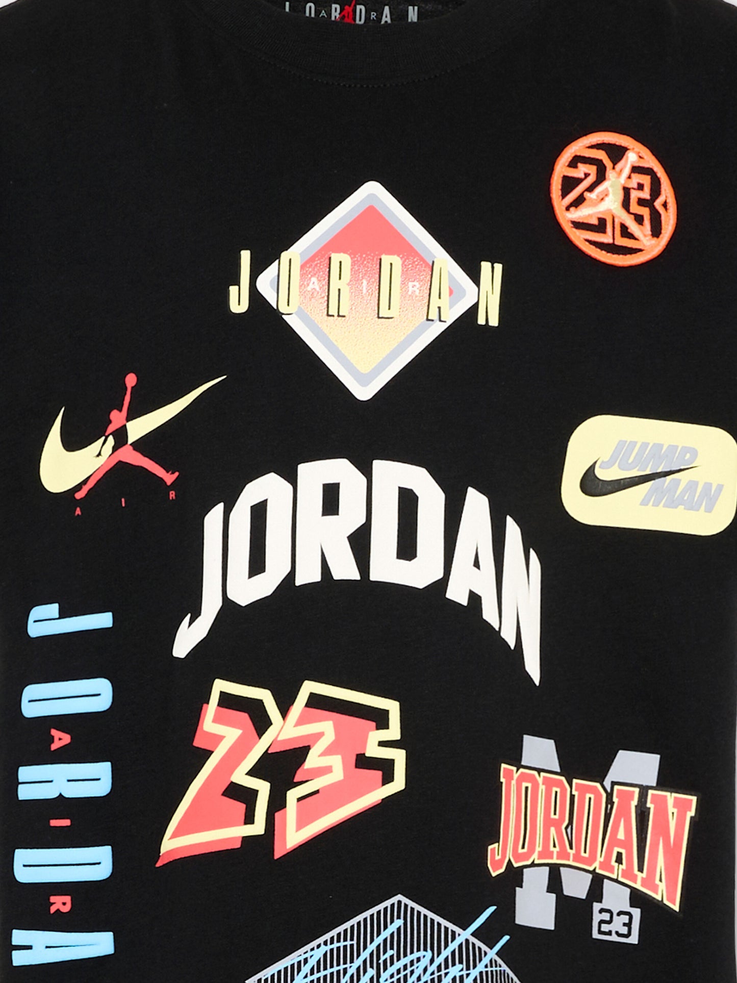 T-shirt nera per bambino con loghi,Jordan,95F385 023