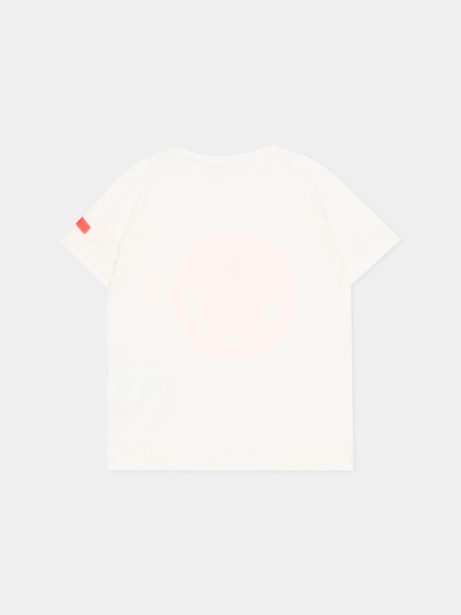 T-shirt avorio per neonati con Medusa arancione fluo,Versace,1018570 1A16957 2W830