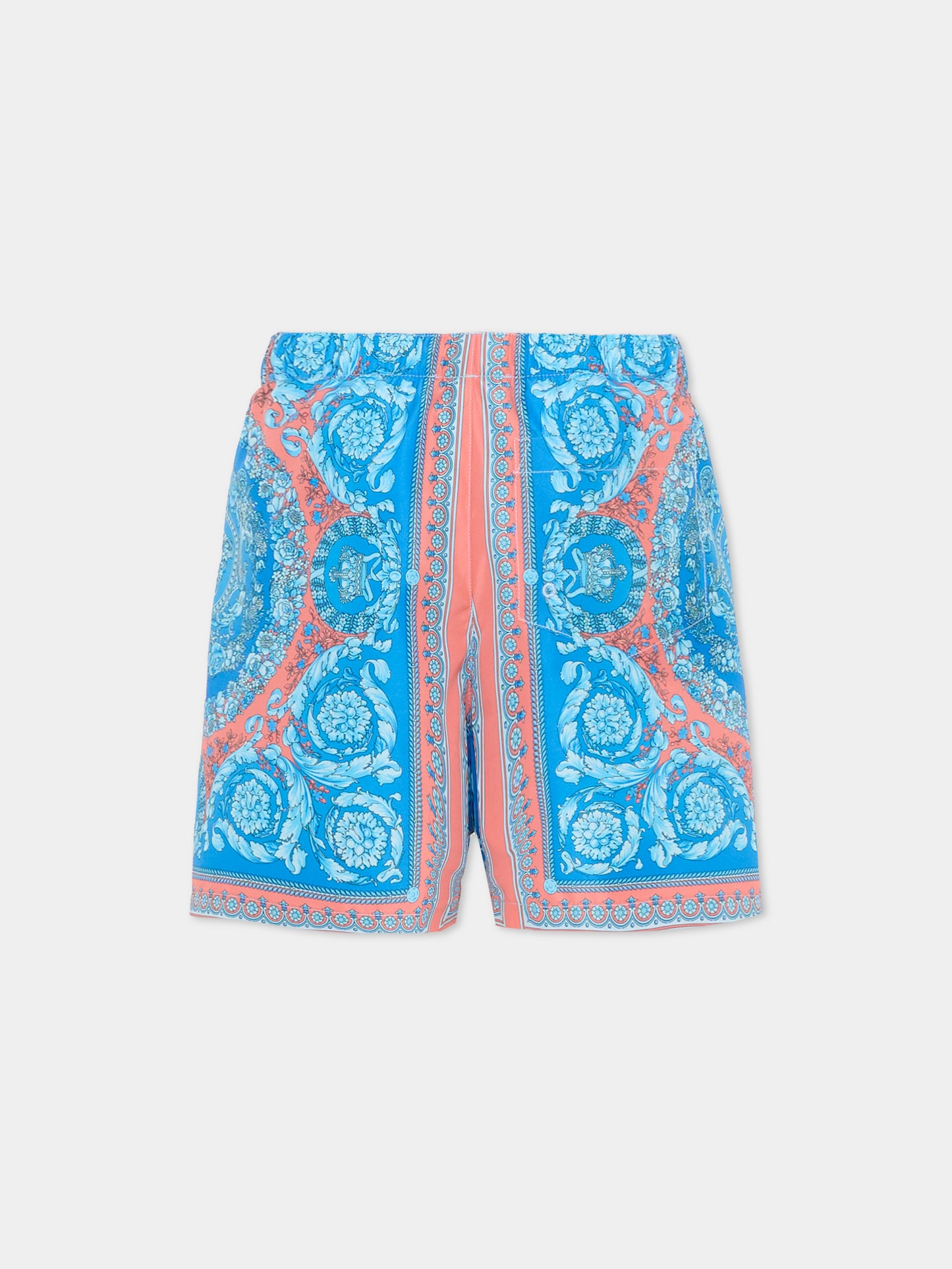 Boxer mare azzurro per bambino con Medusa,Versace,1018706 1A16913 5UH60