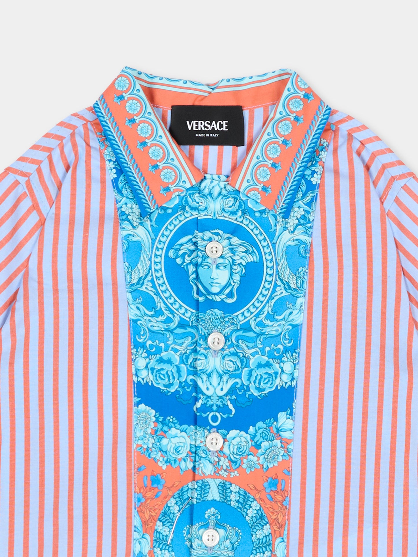 Camicia multicolor per neonato con stampa barocca,Versace,1023171 1A17178 6UE80