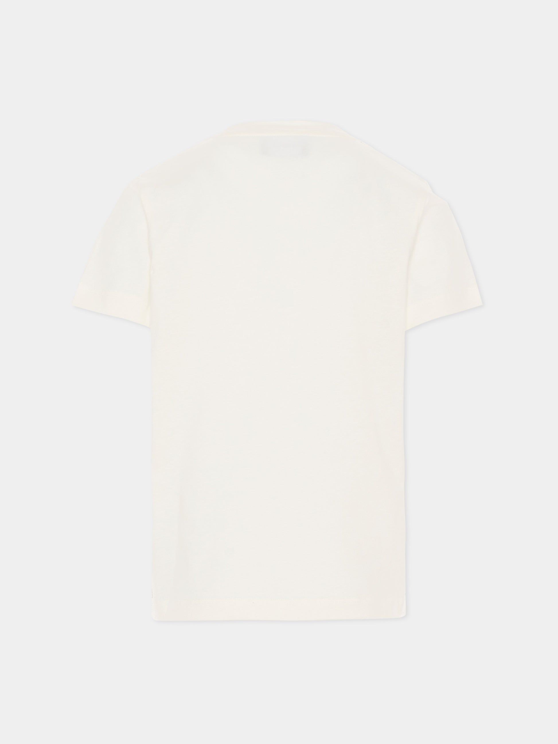 T-shirt avorio per bambina con '90 Vintage Logo,Versace,1018342 1A16958 2W310