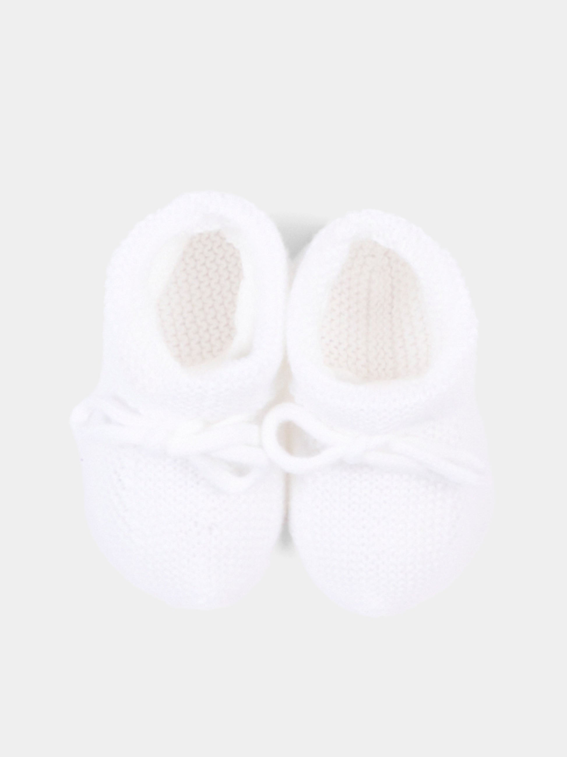Babbucce bianche per neonati in tricot,Paz Rodríguez,018 22507 01 H82