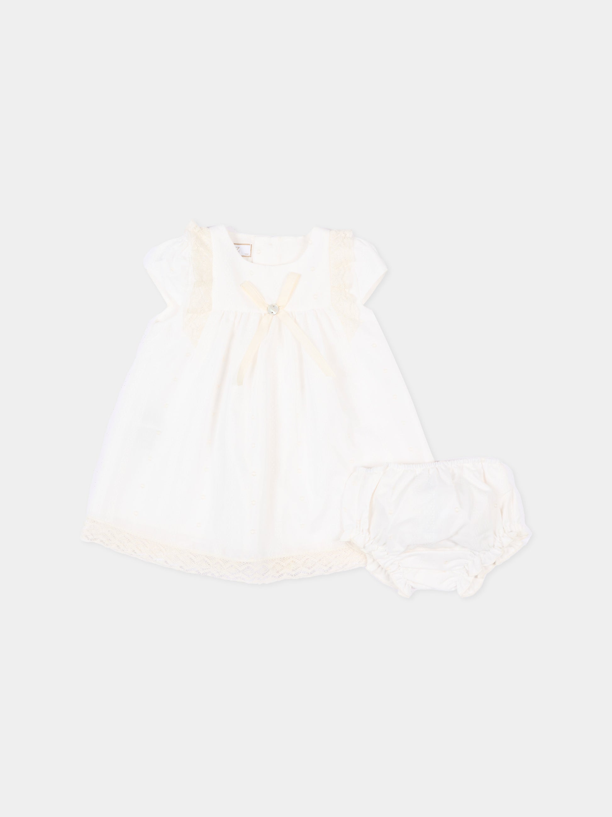 Abito avorio per neonata in pizzo,Paz Rodríguez,104 153244 60 T2079