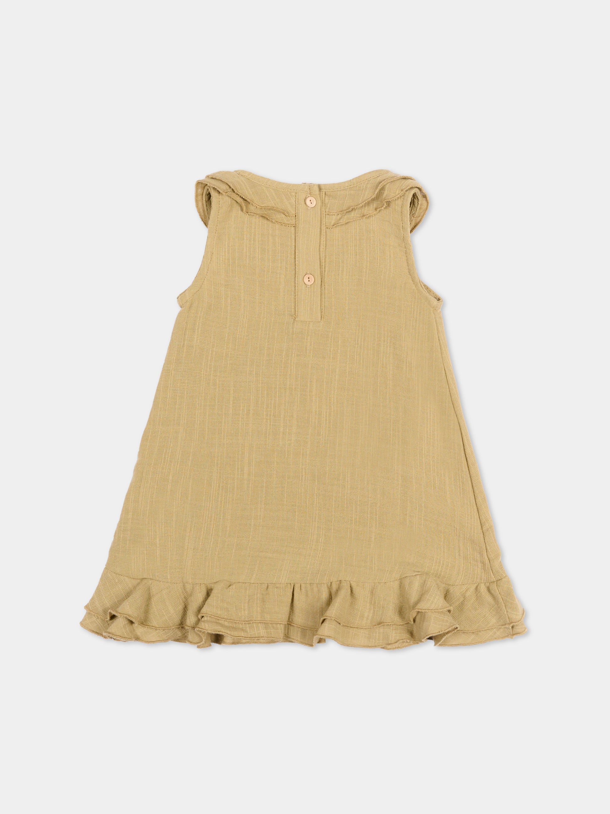 Vestito beige per neonata con volant,Bamboom,1101TE00070 MUSTARD