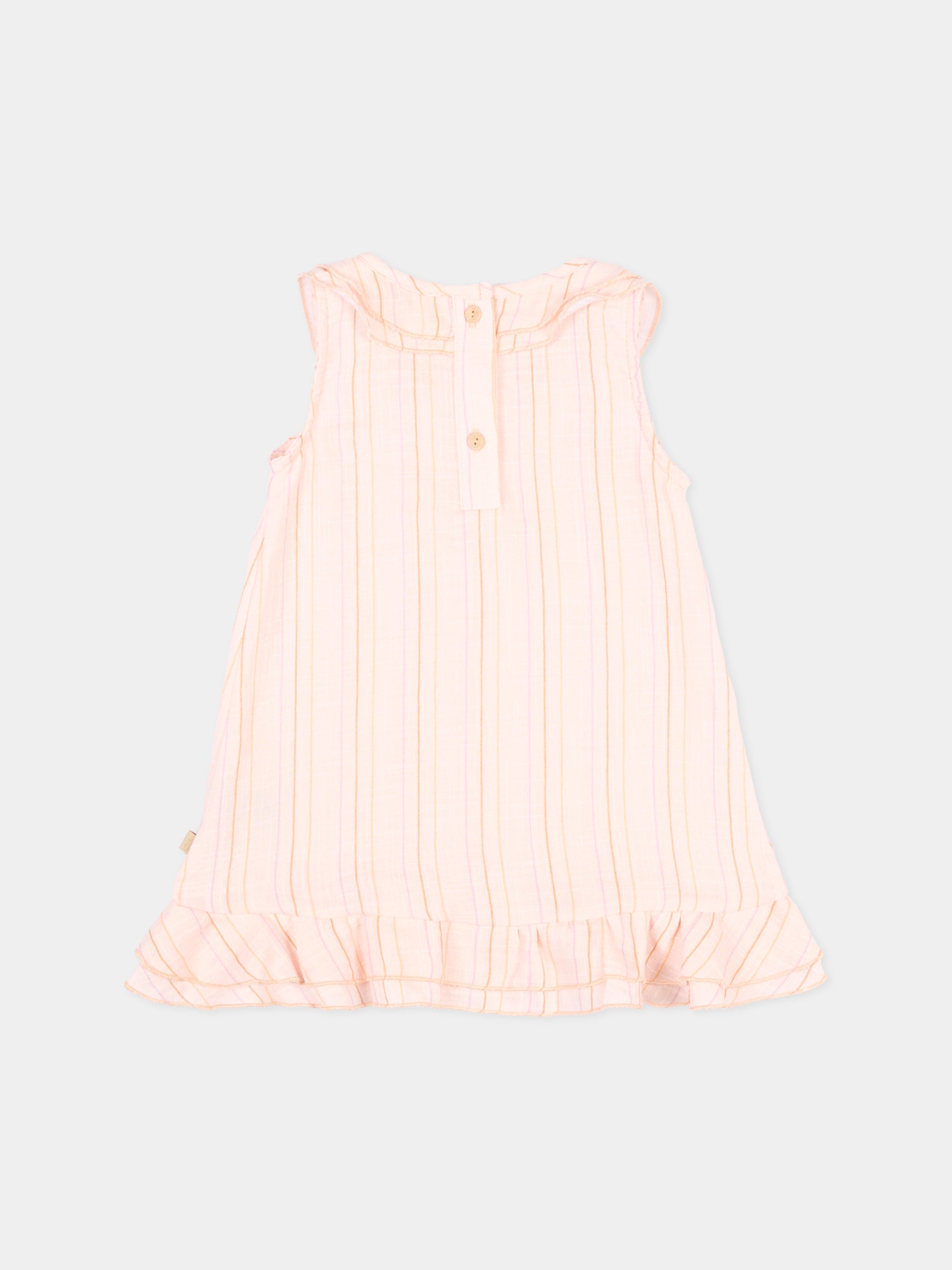 Vestito rosa a righe per neonata,Bamboom,1101TE00070 STRIPE PINK
