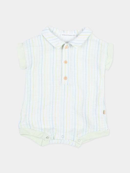 Pagliaccetto azzurro a righe per neonato,Bamboom,1113TE00070 STRIPE ACQUA