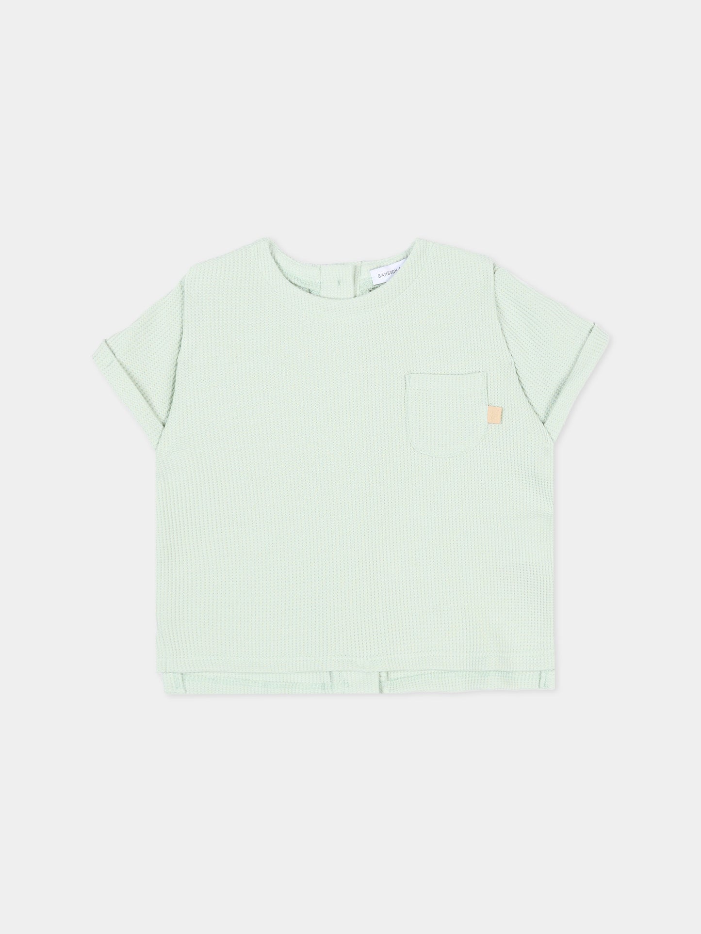 T-Shirt azzurra per neonata con taschino,Bamboom,1115TE00072 OCEAN BLU