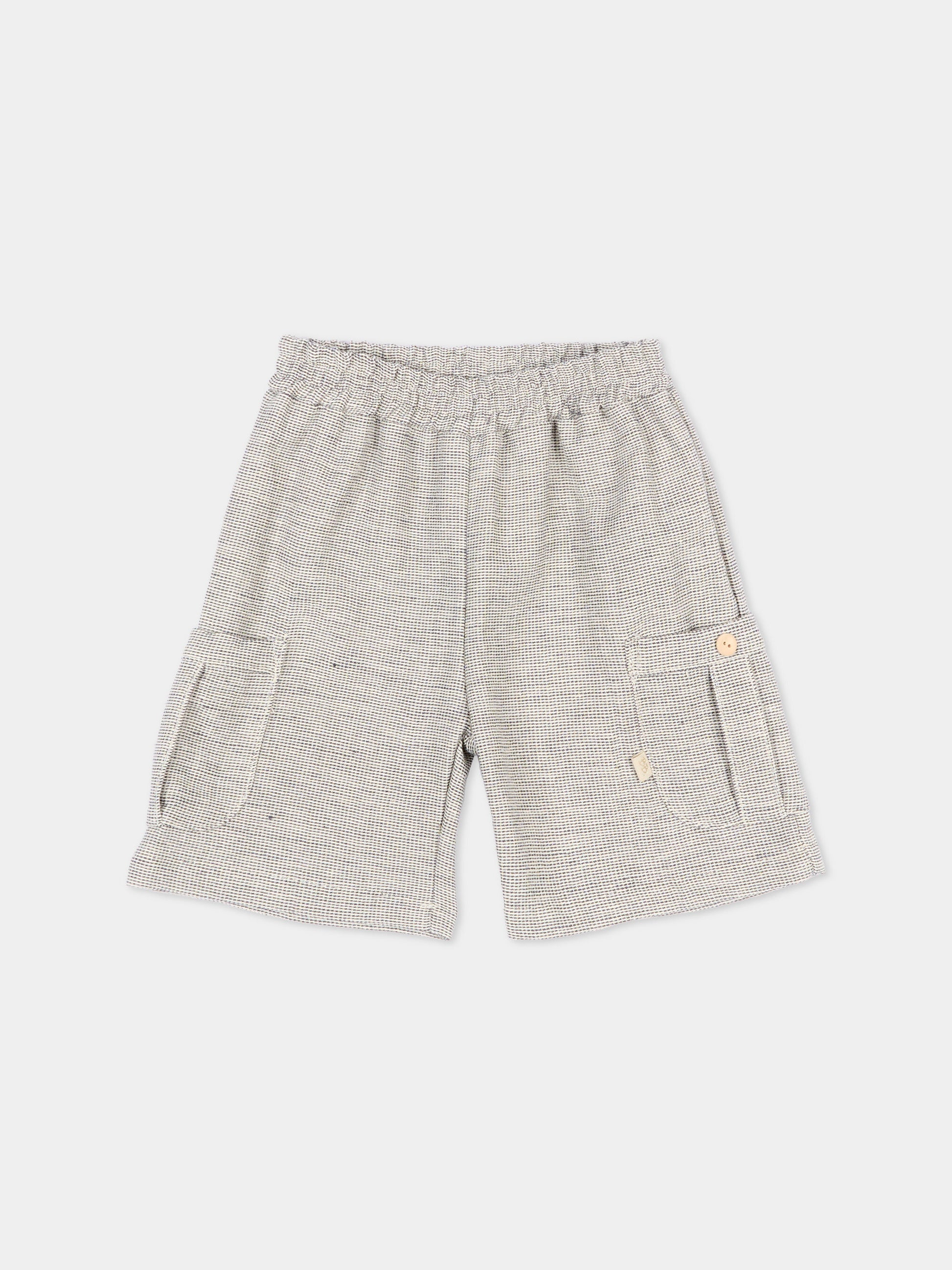 Shorts blu per neonato con tasche,Bamboom,1126TE00076 BLUE