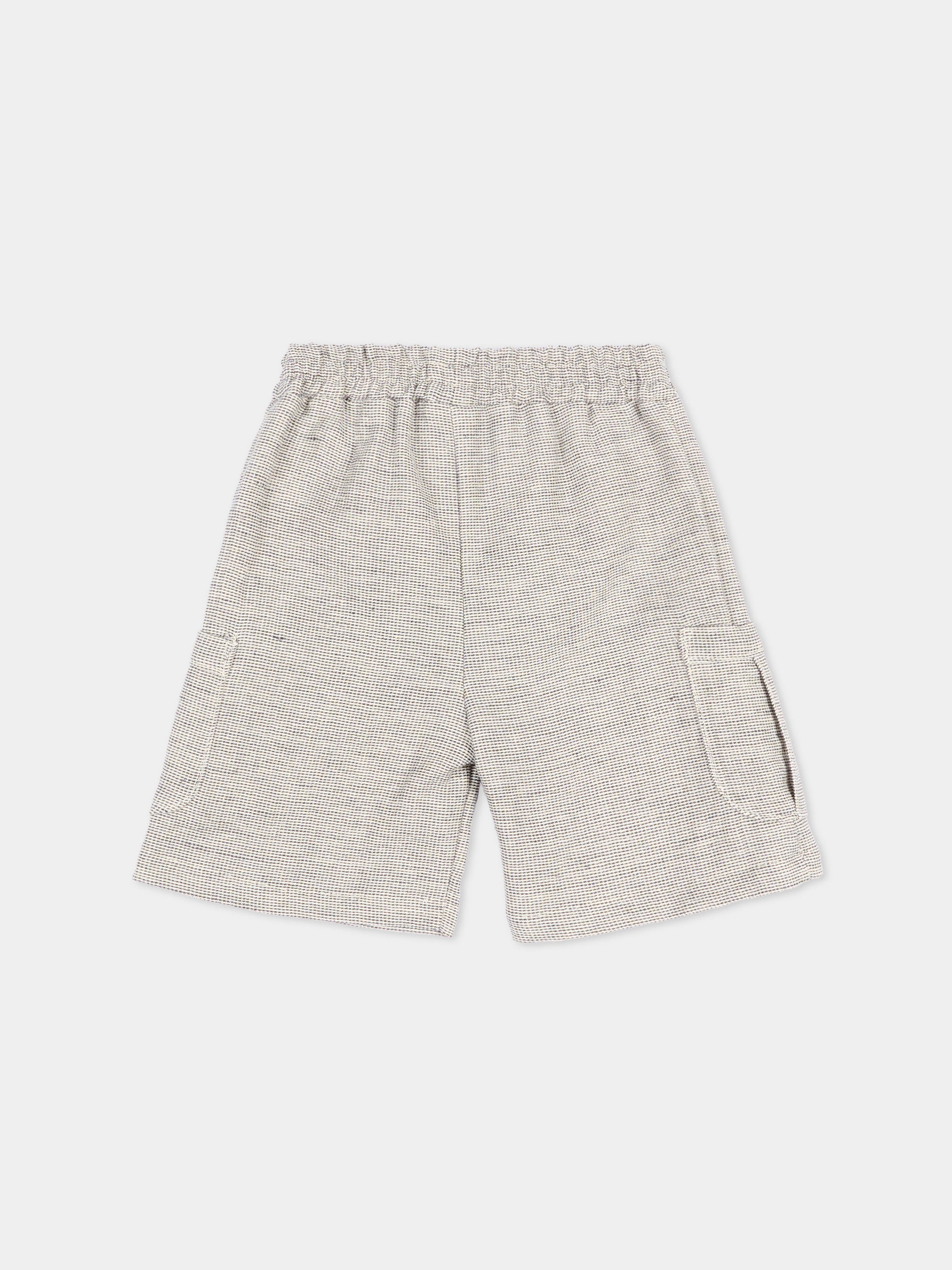 Shorts blu per neonato con tasche,Bamboom,1126TE00076 BLUE