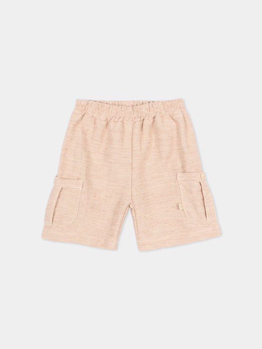 Shorts marroni per neonati con tasche,Bamboom,1126TE00076 CORAL