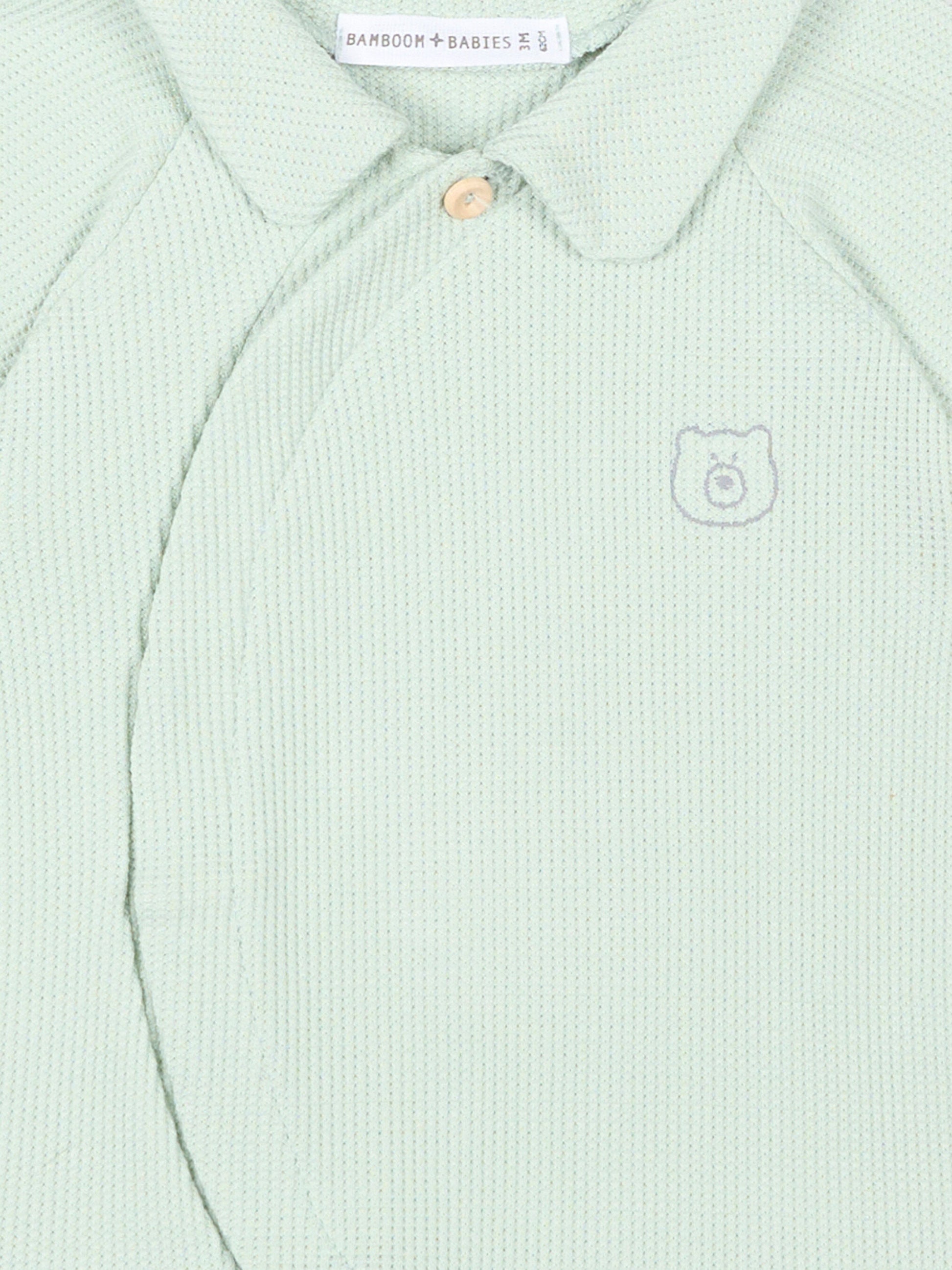 Tutina verde per neonato con orsetto,Bamboom,1149TE00072 OCEAN BLU