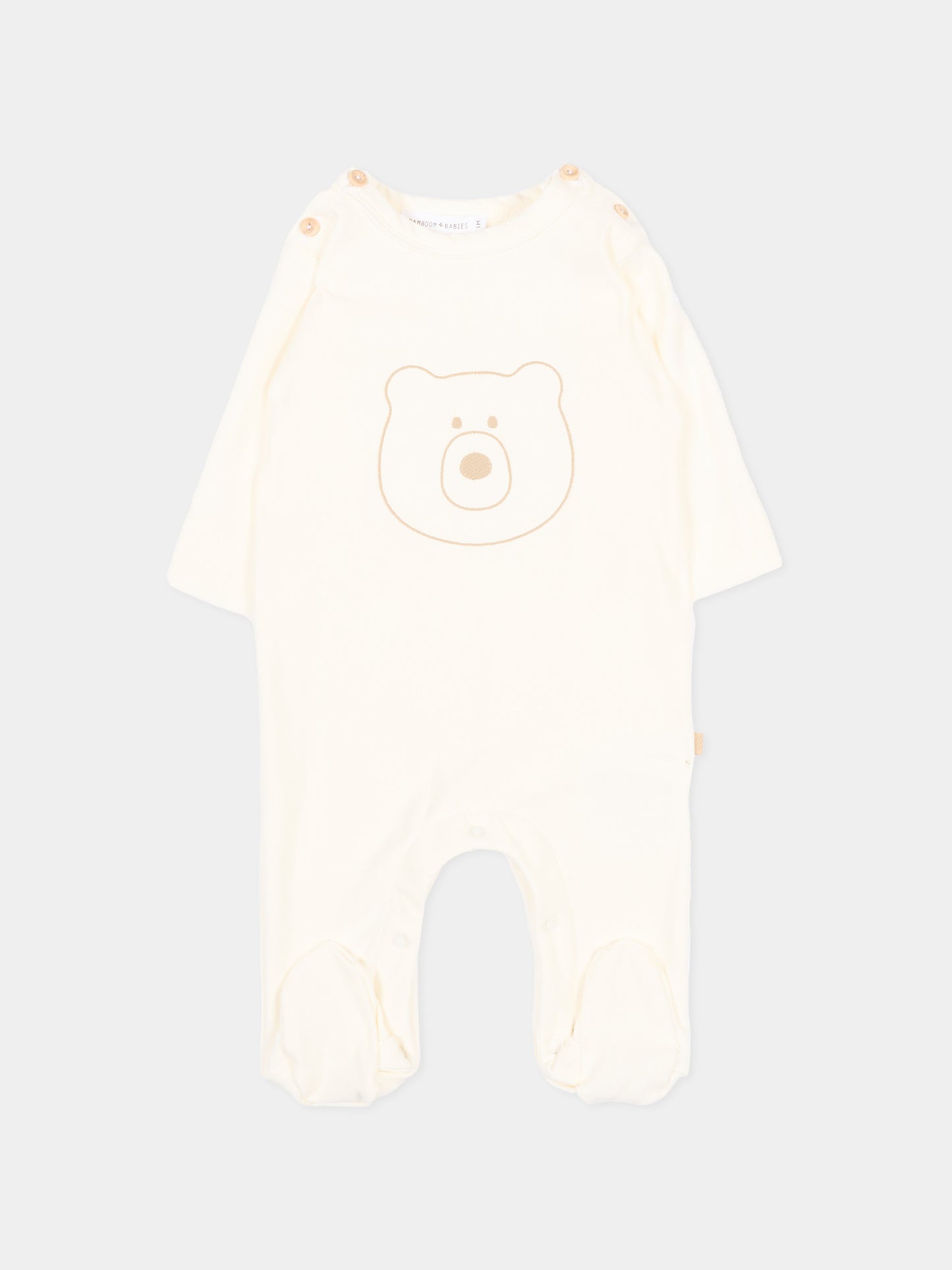 Tutina avorio per neonati con orsetto,Bamboom,1161TE00066 OFFWHITE