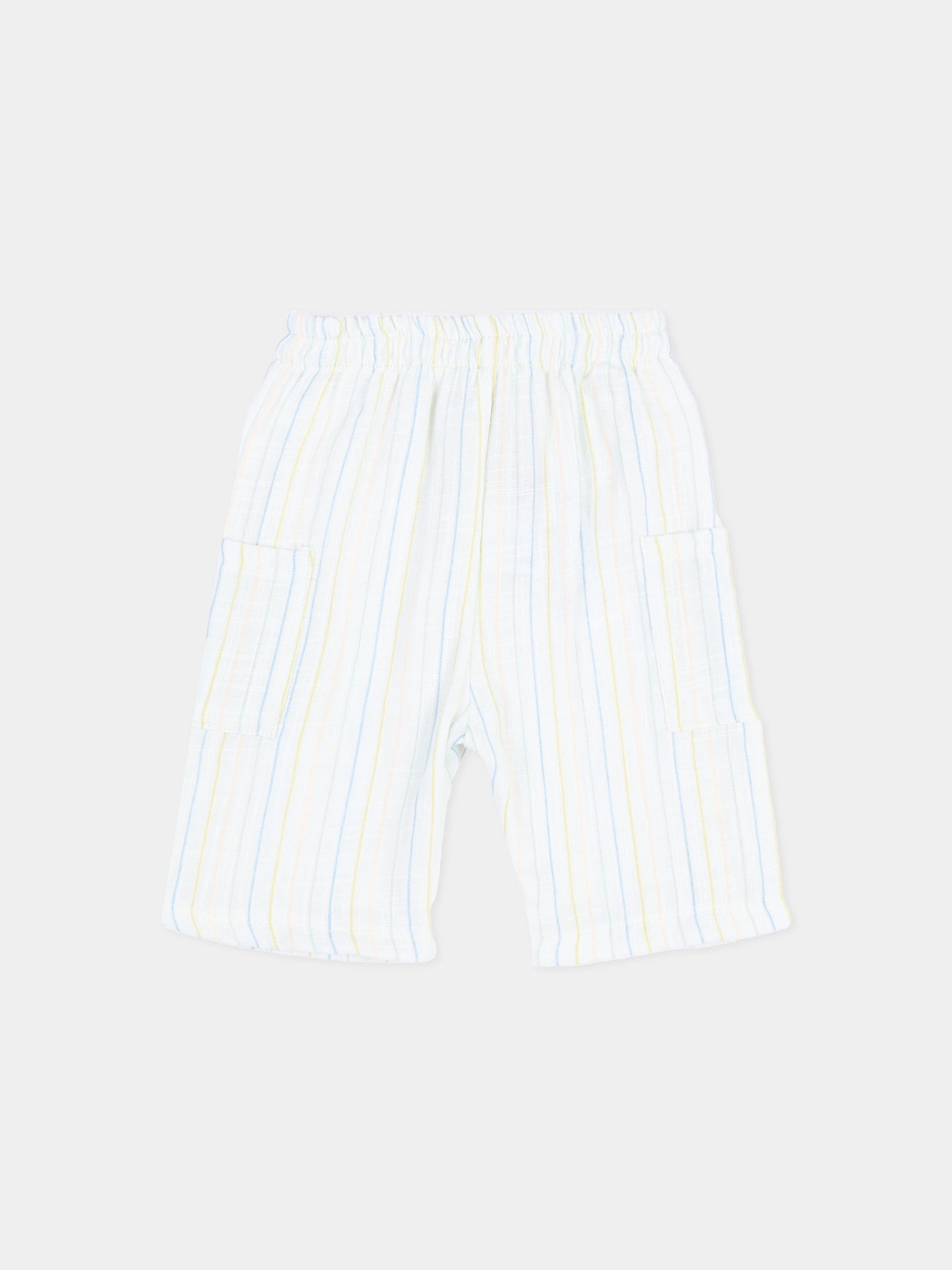 Shorts azzurri per neonato a righe,Bamboom,1166TE00070 STRIPE ACQUA