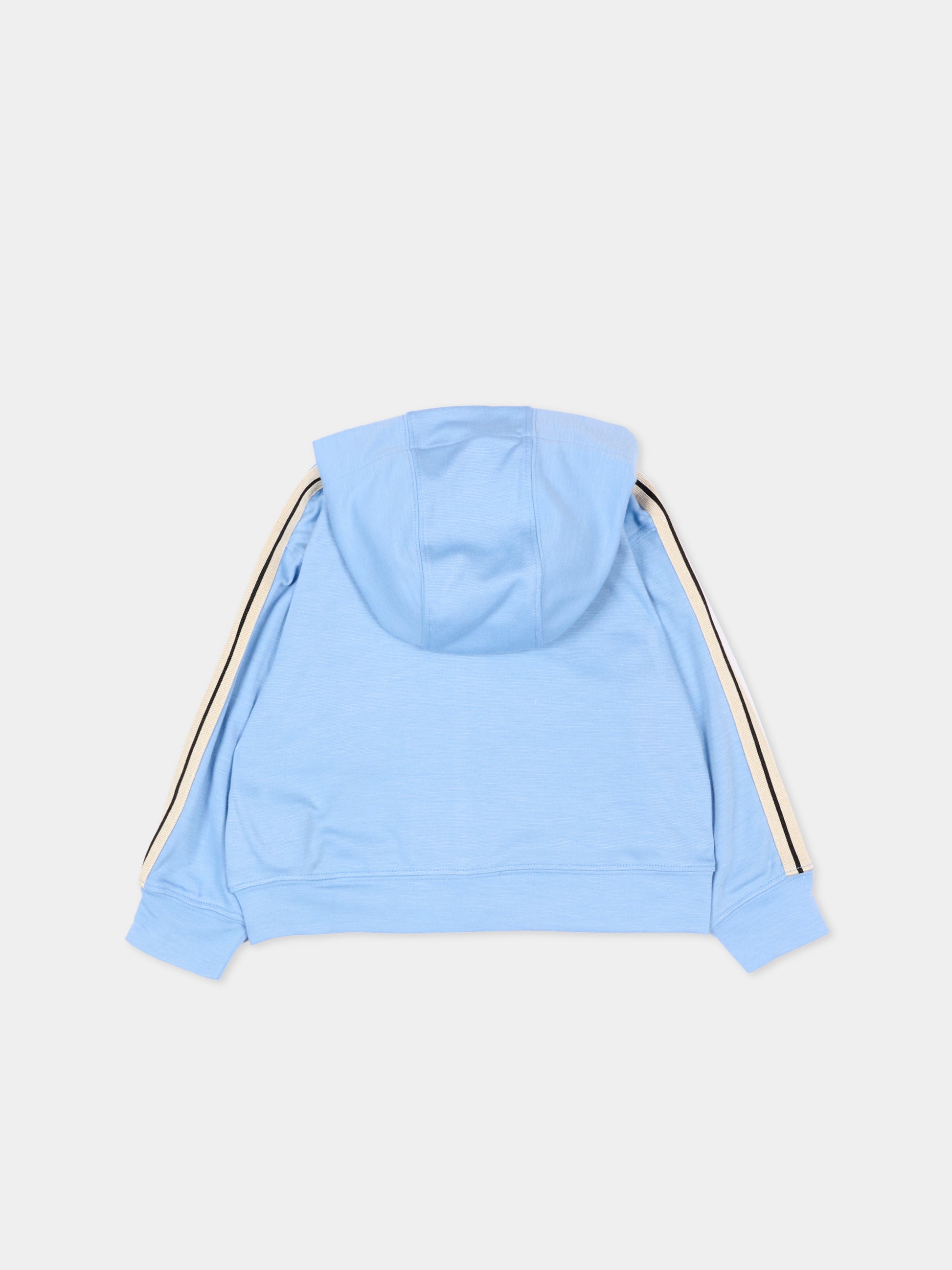 Felpa celeste per neonato con bande,Palm Angels,PB3X003S26FLE001 050