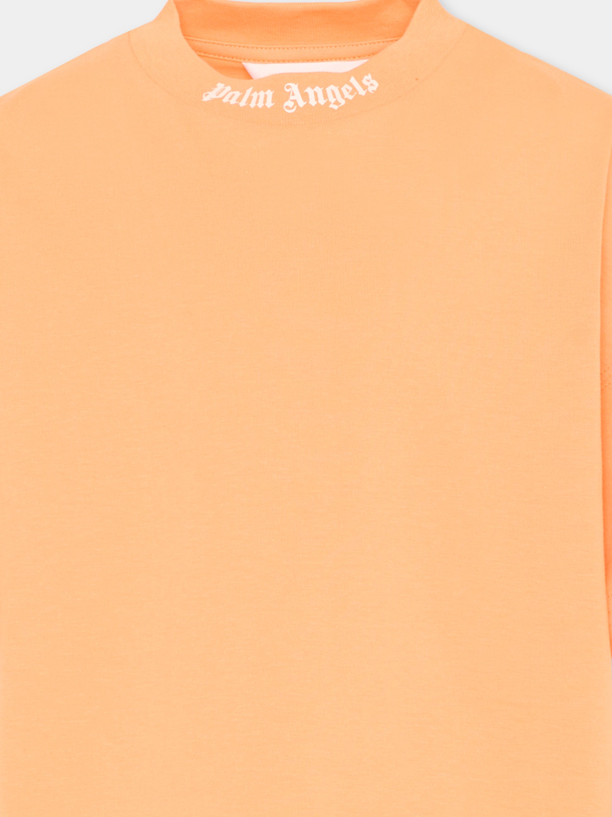 T-Shirt arancione per bambini con logo,Palm Angels,PBAA002S26JER001 030
