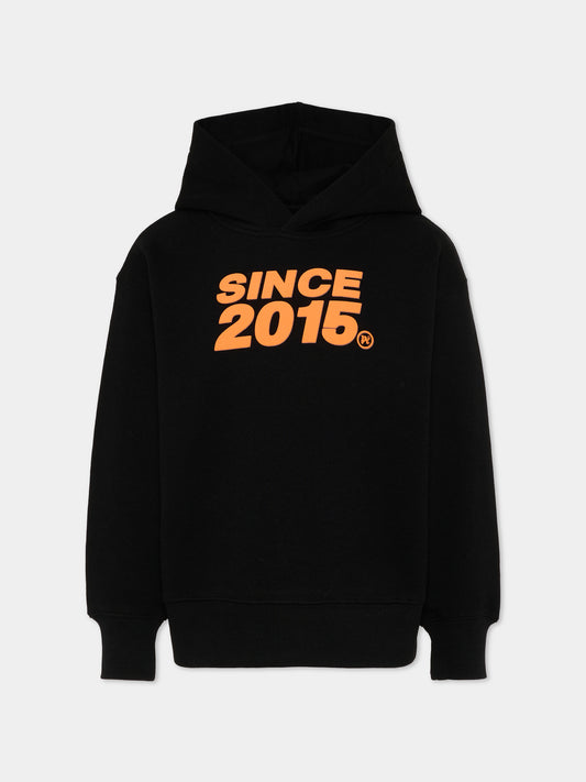 Felpa nera per bambino con stampa logo,Palm Angels,PBBB012S26FLE008 110