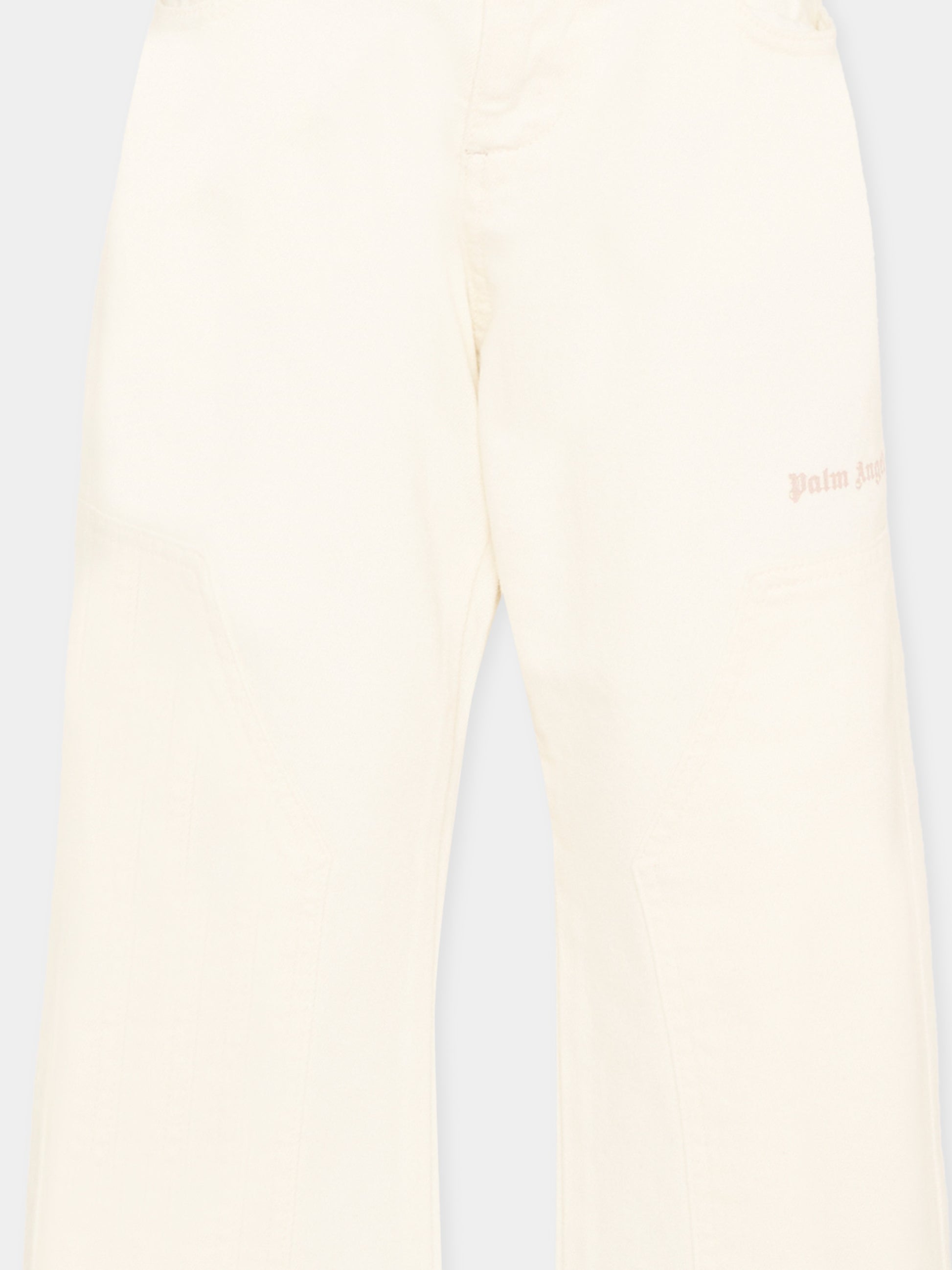 Jeans bianco per bambino con logo,Palm Angels,PBCA01HS26FAB001 002