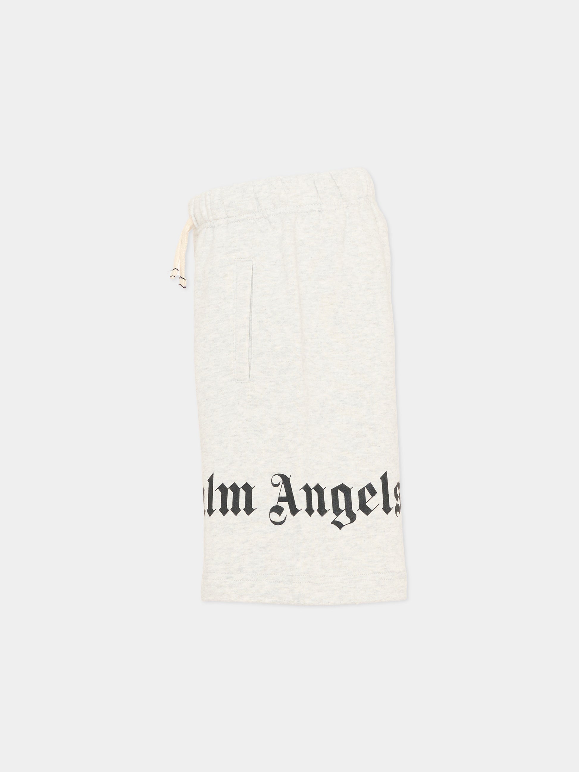 Shorts sportivi grigi per bambini con logo,Palm Angels,PBCI006S26FLE001 101