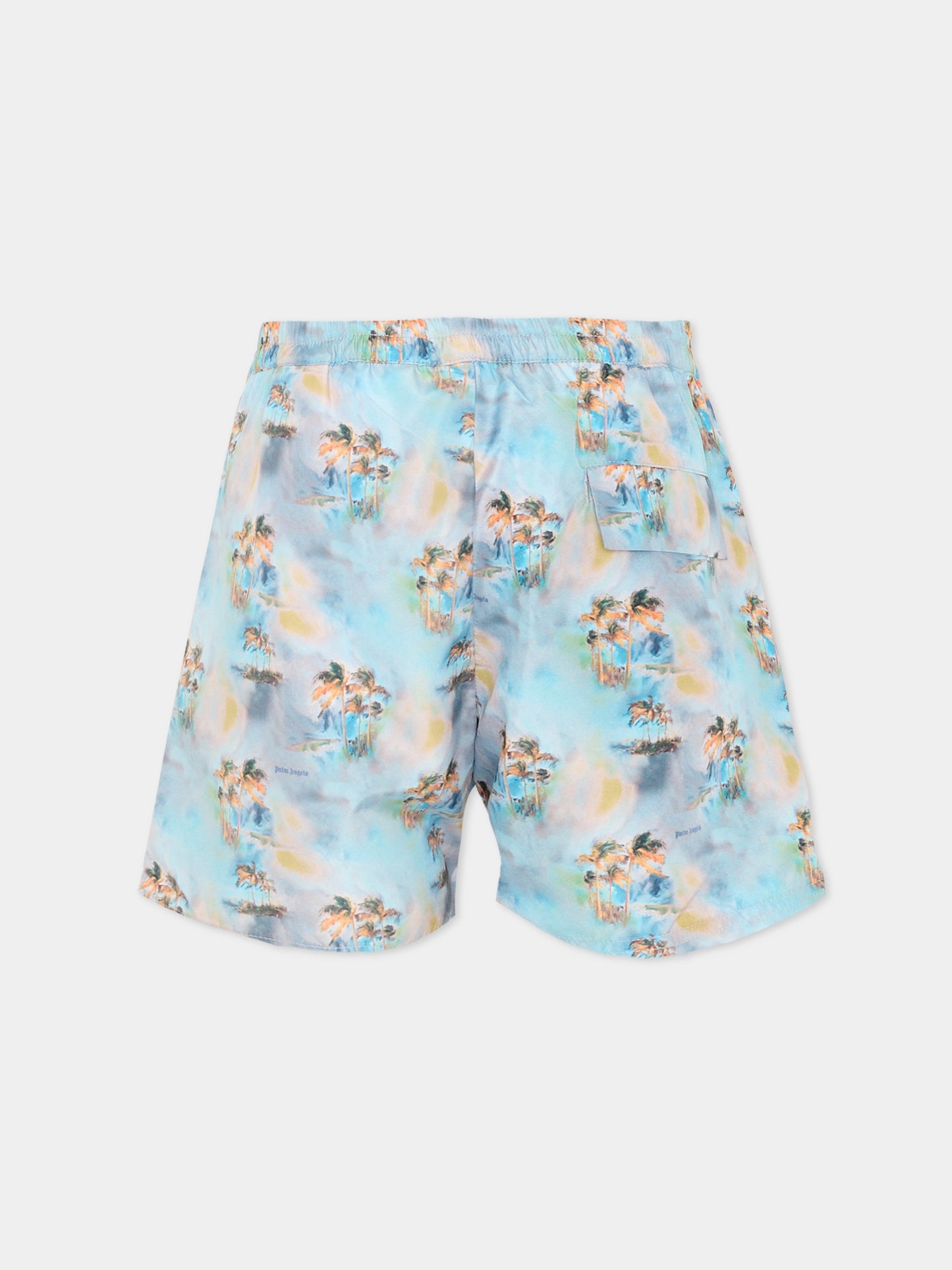 Boxer mare azzurro per bambino palme,Palm Angels,PBFD001S26FAB001 960